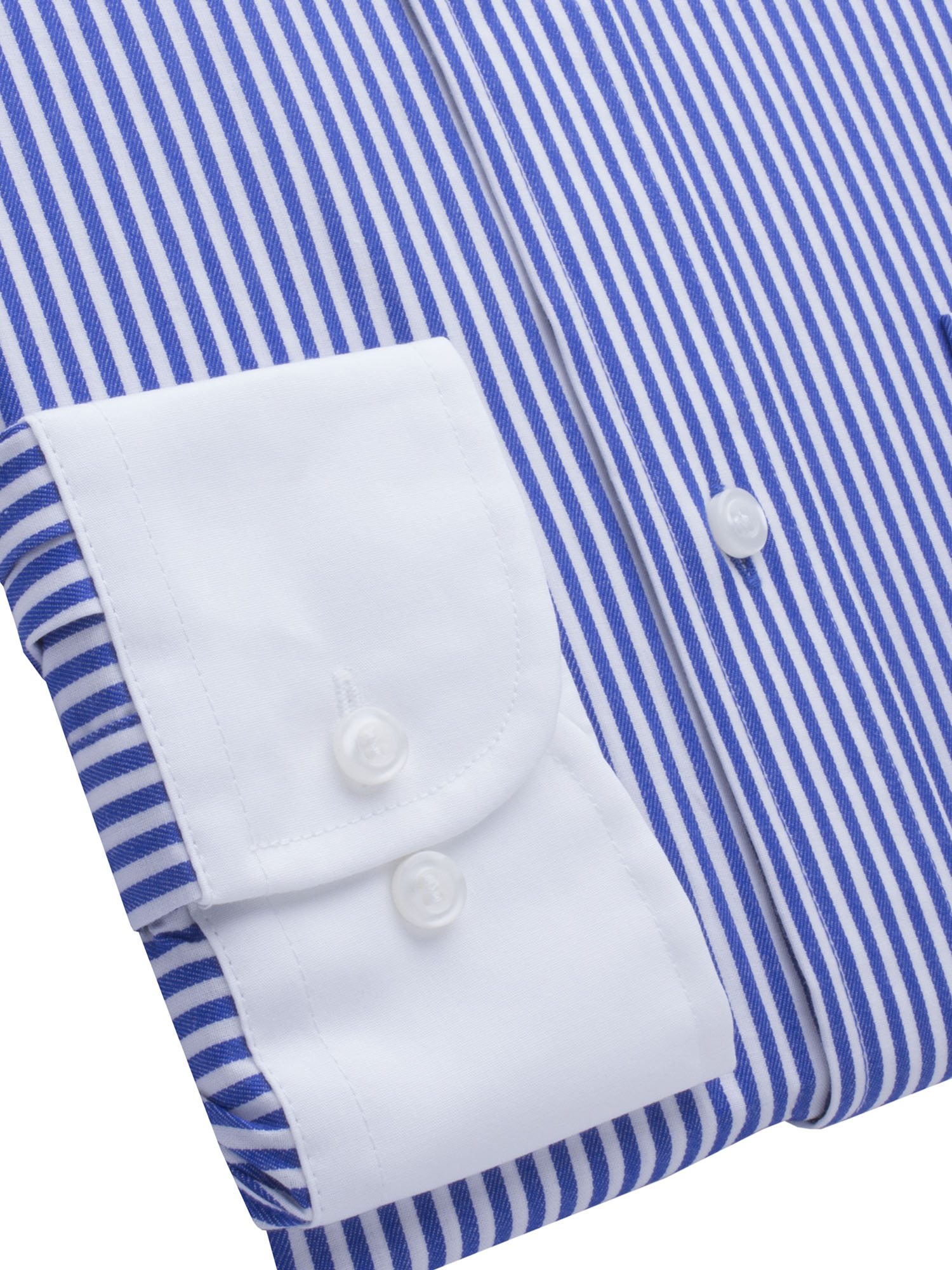MENS BLUE AND WHITE STRIPE COTTON SHIRT WITH WHITE COLLAR AND CUFF ...