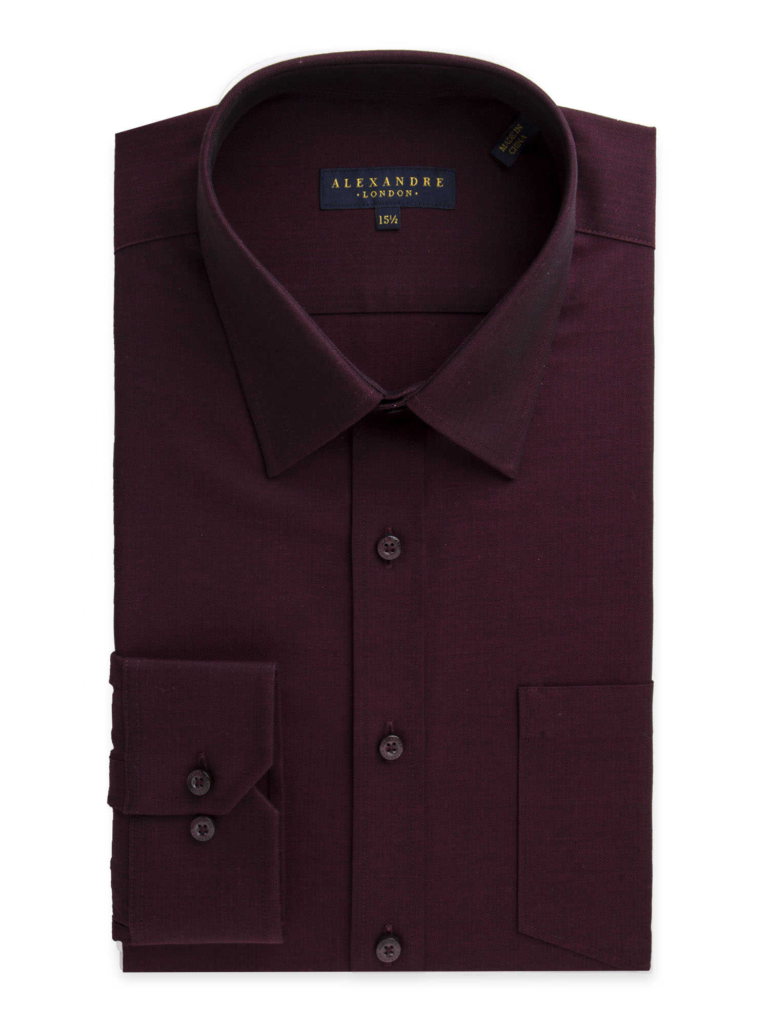 Wine Herringbone Shirt