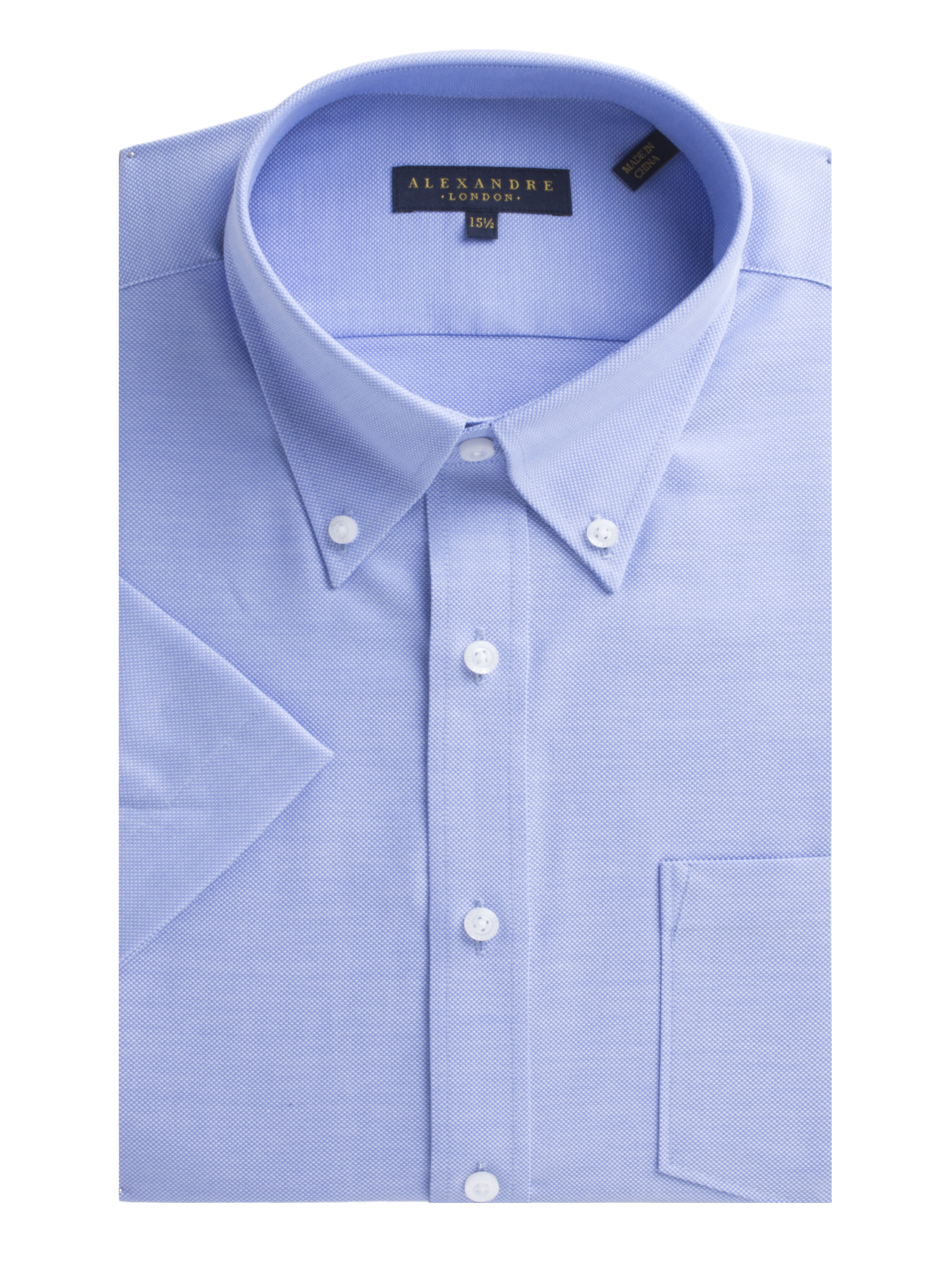 Light Blue Oxford Short Sleeve Shirt - Shirts - Alexandre London