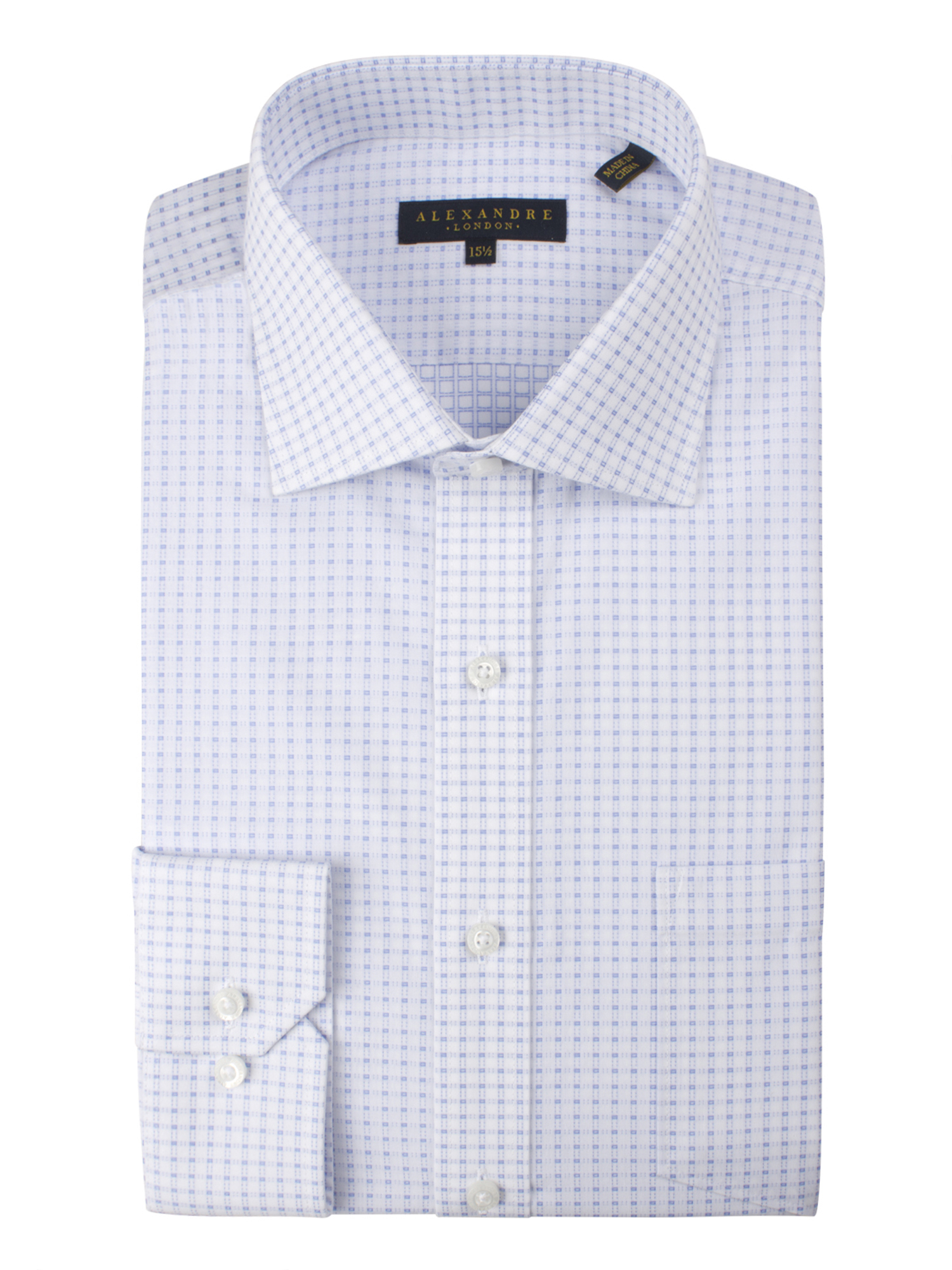 Light Blue Dobby Check Shirt