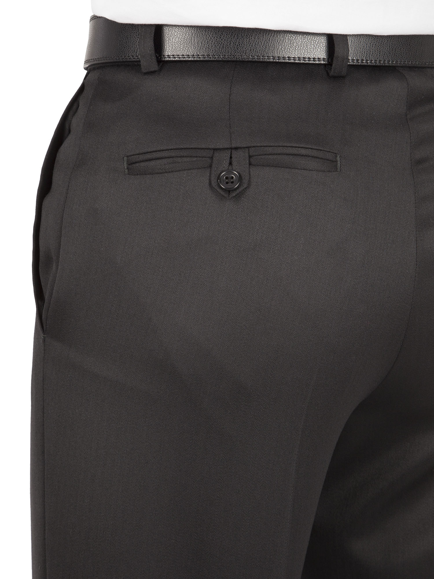 BLACK PLAIN FRONT TECHNO FINISH MIXER TROUSER