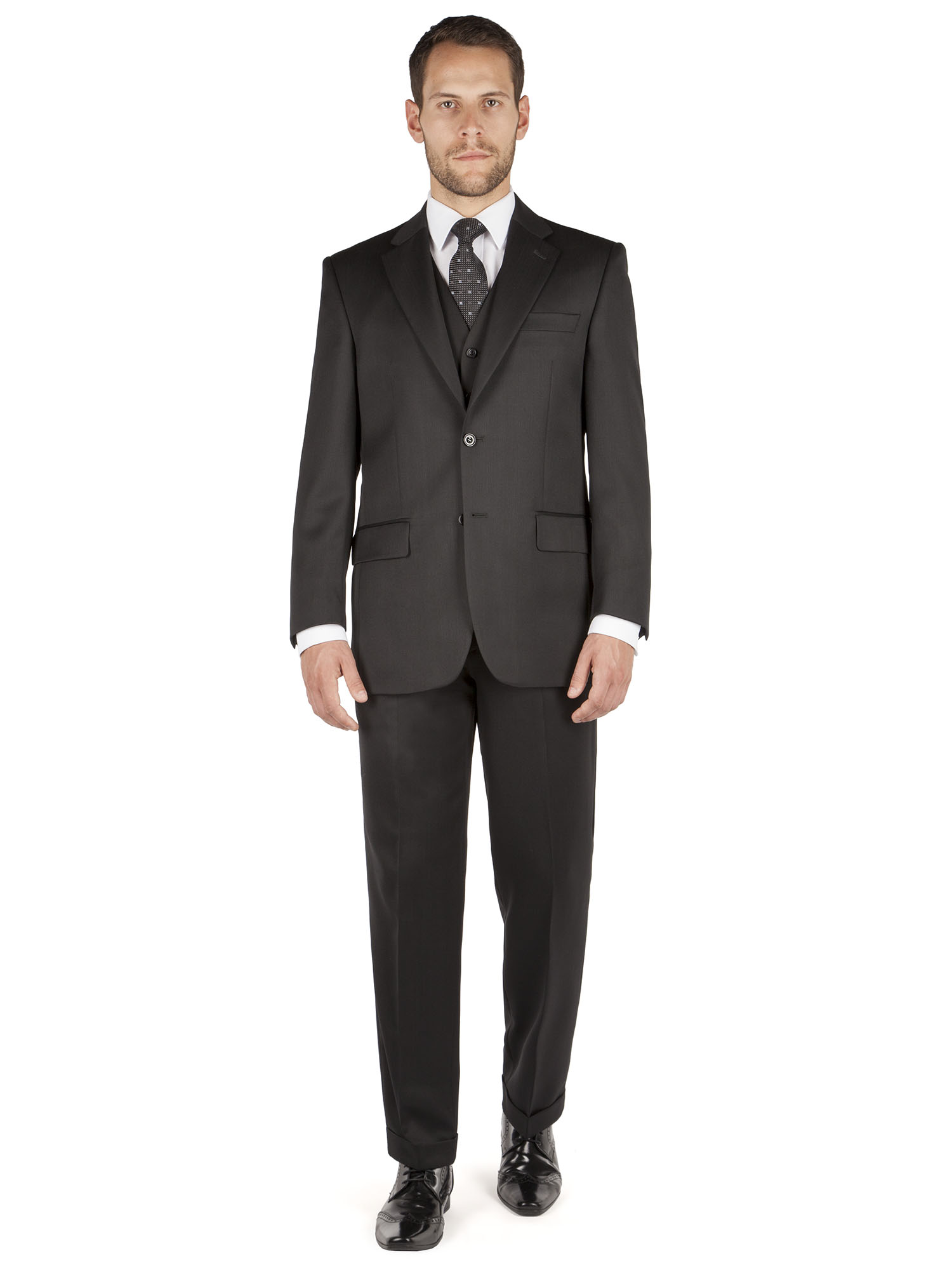 BLACK PLAIN FRONT TECHNO FINISH MIXER TROUSER
