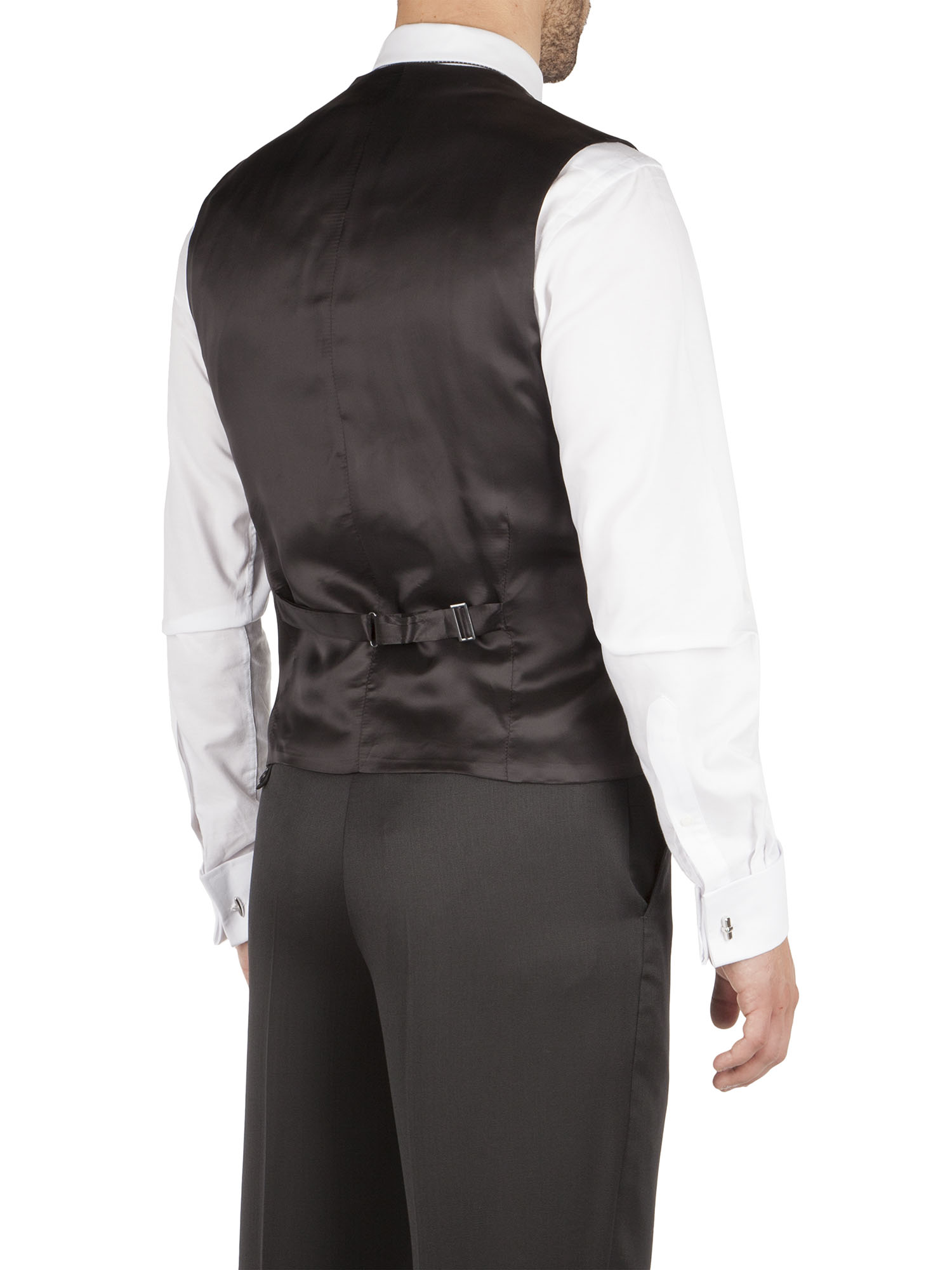 BLACK 5 BUTTON TECHNO FINISH WAISTCOAT