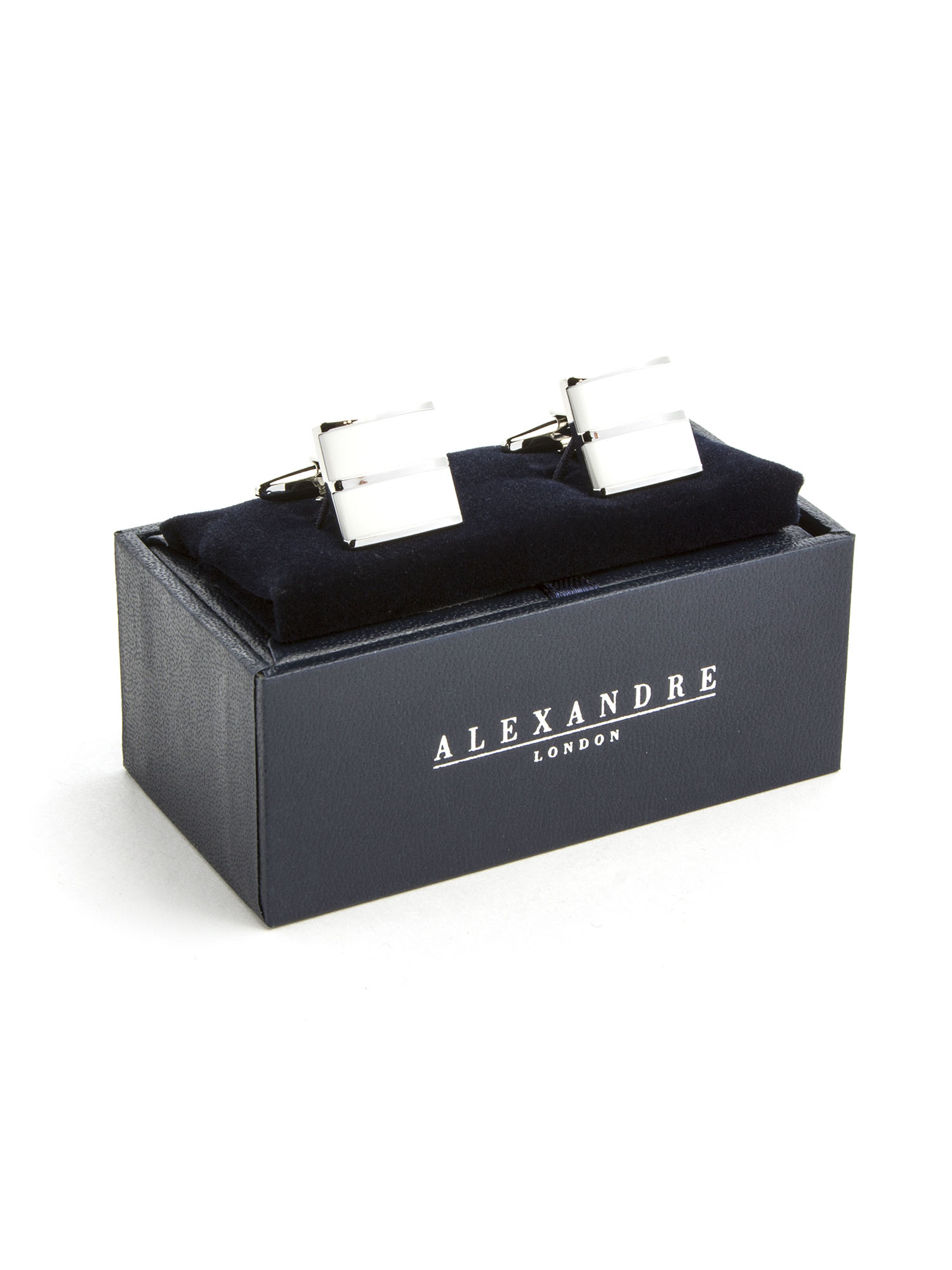 MENS STRIKING CREAM BLOCK CUFFLINK SET