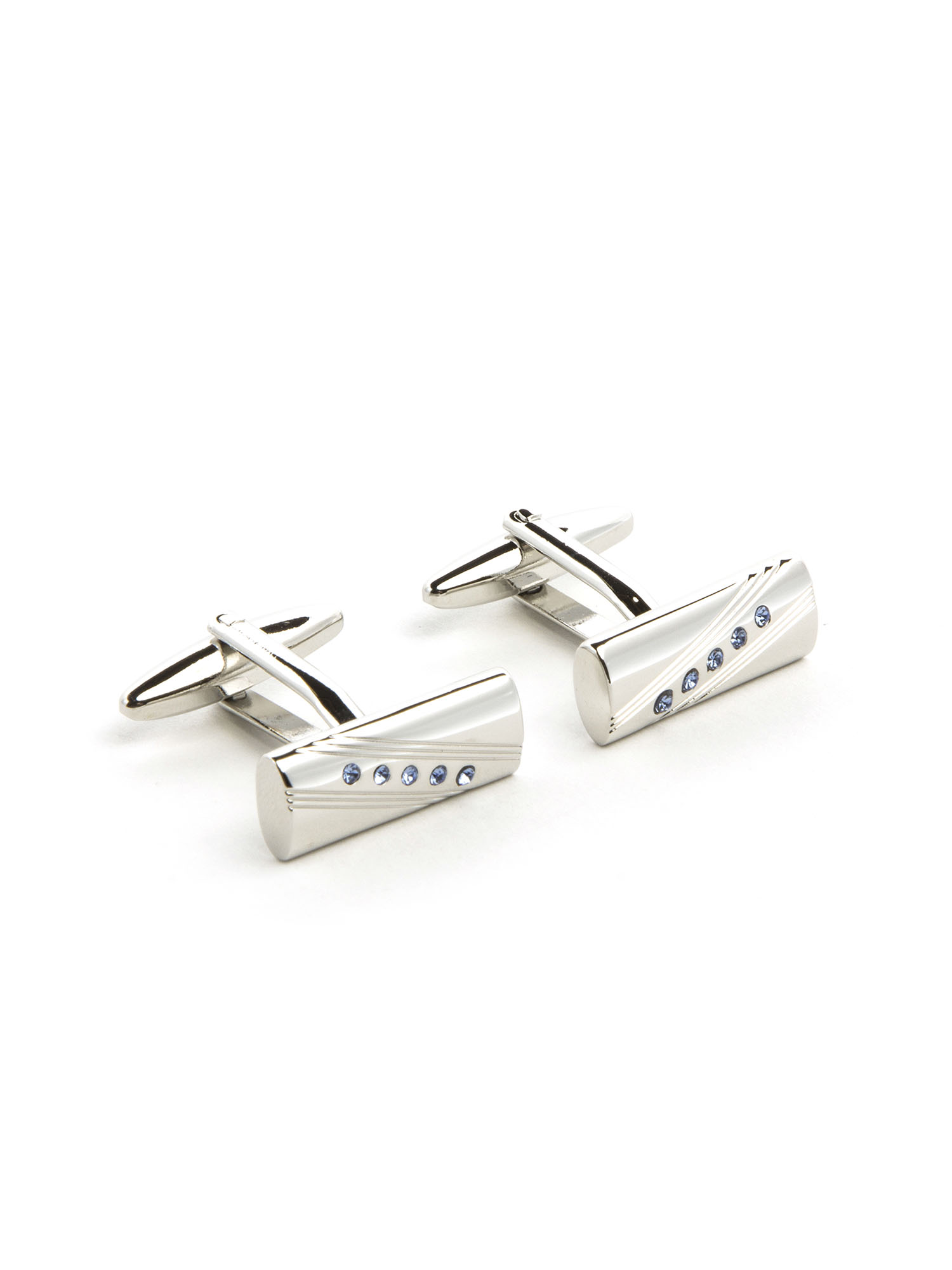 MENS BLUE DIAMANTE CRYSTAL CUFFLINK SET