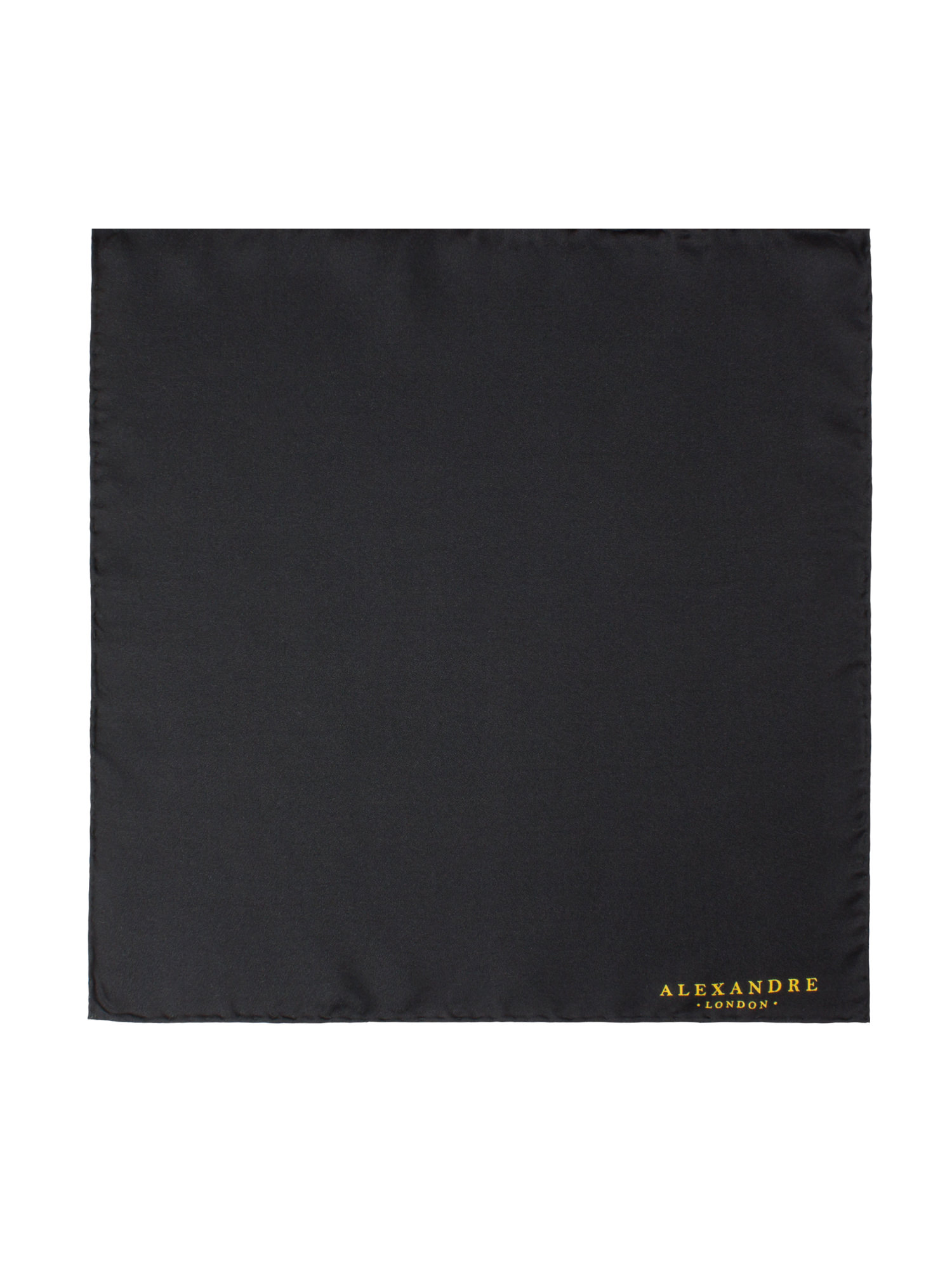 BLACK PLAIN SILK HANDKERCHIEF