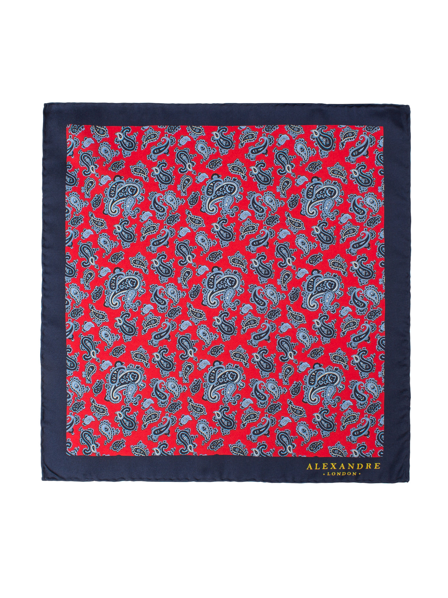BLUE PAISLEY SILK HANDKERCHIEF