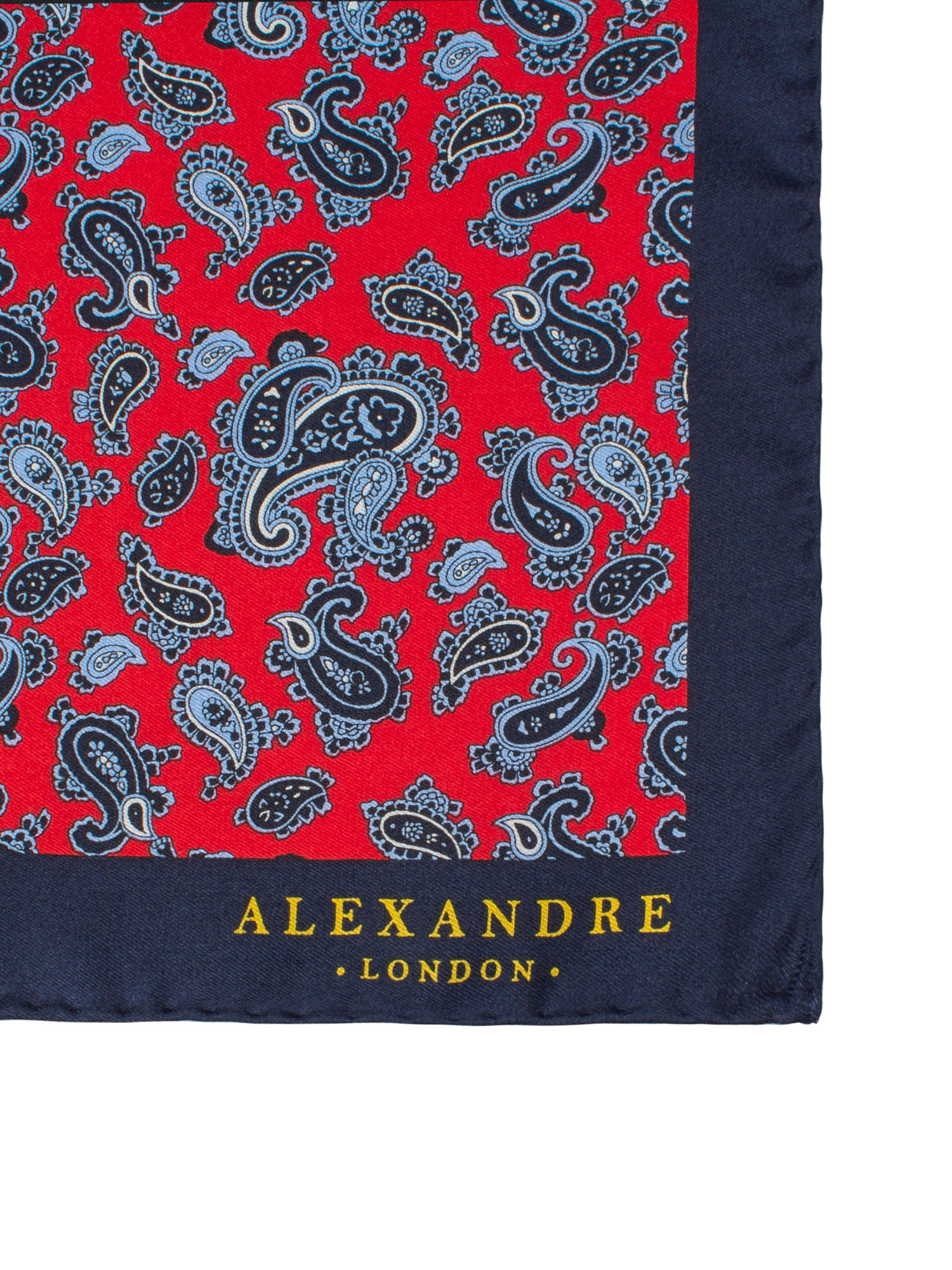 BLUE PAISLEY SILK HANDKERCHIEF