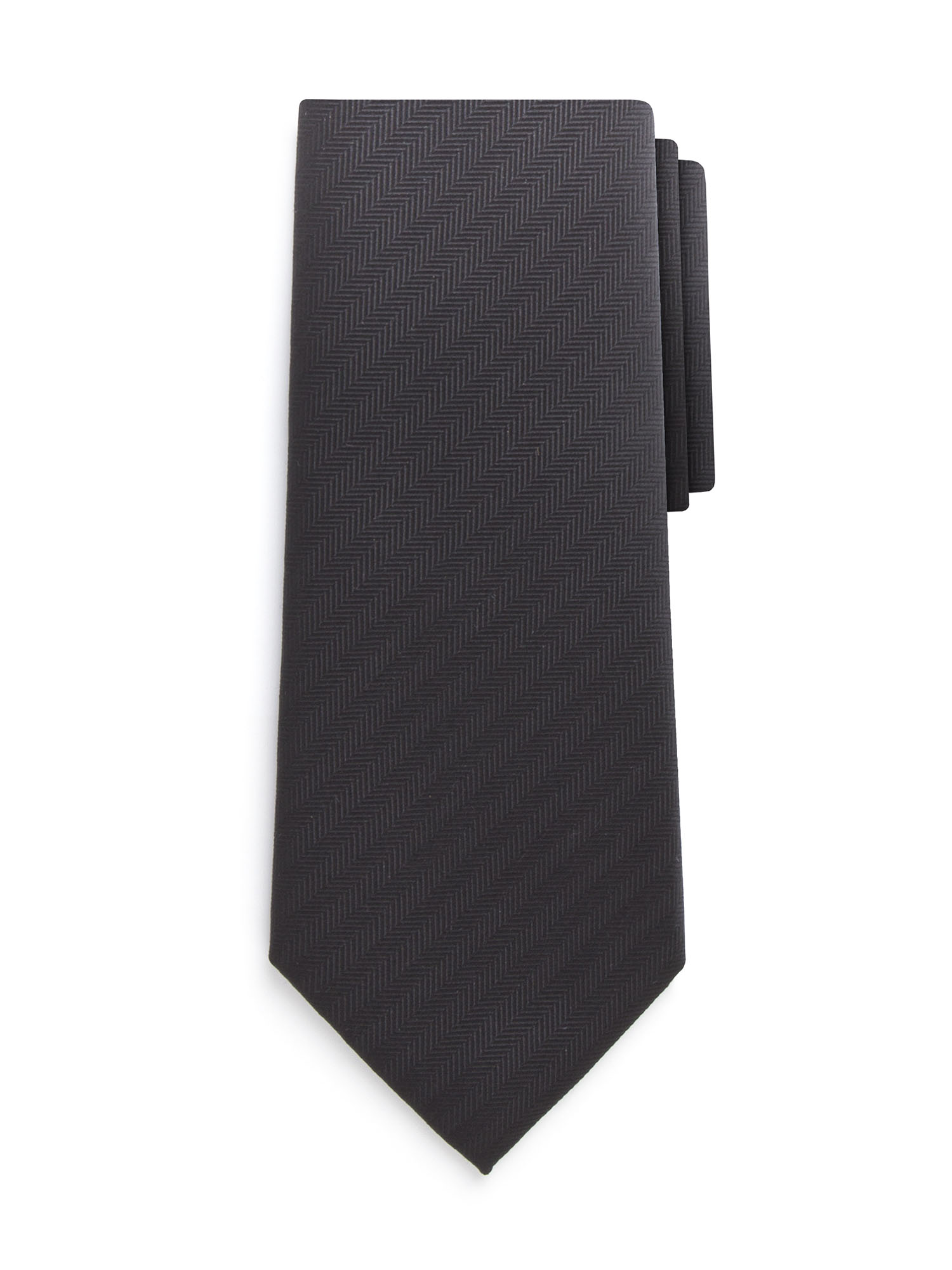 Textured Black Silk Tie