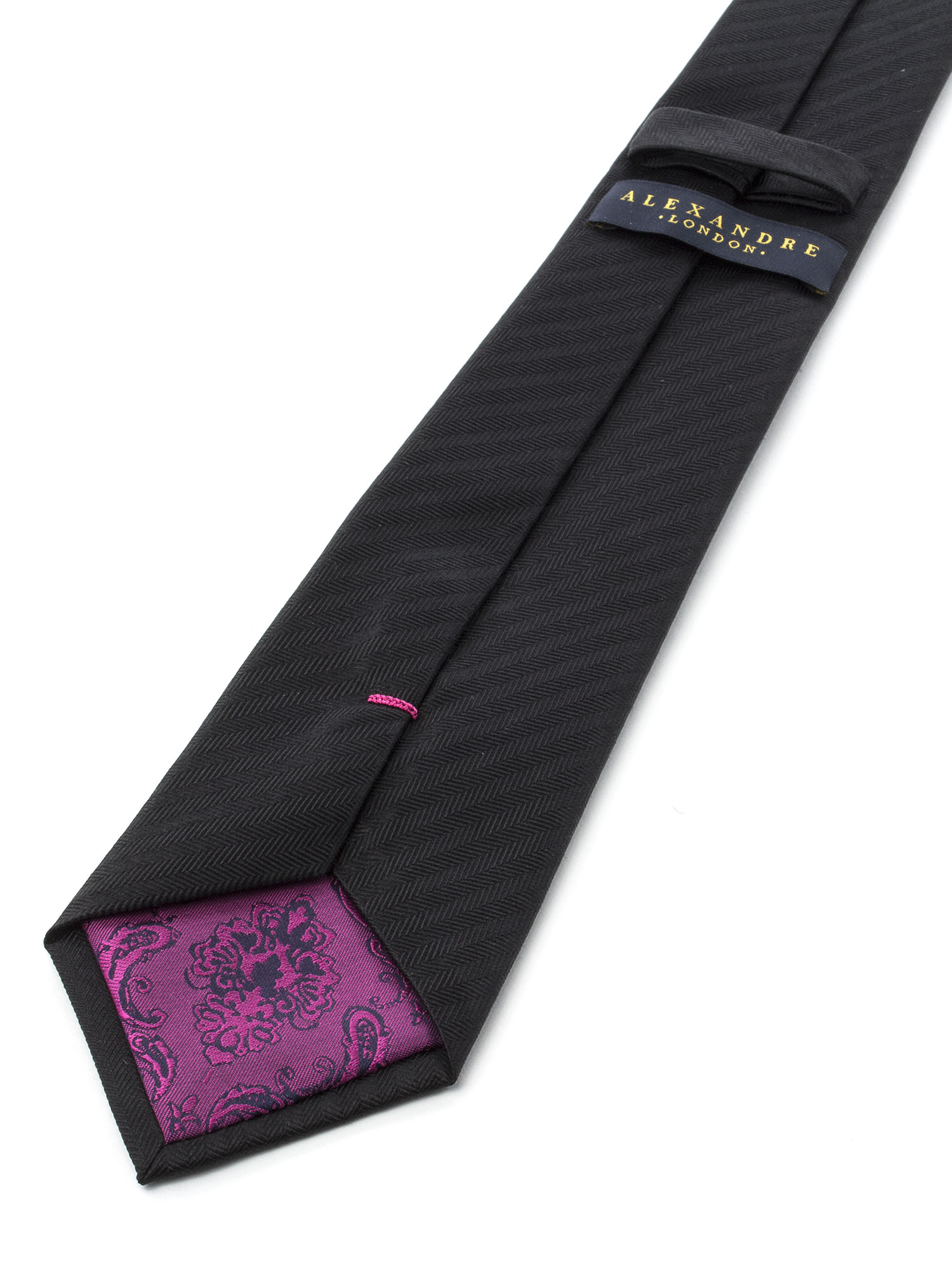 Textured Black Silk Tie