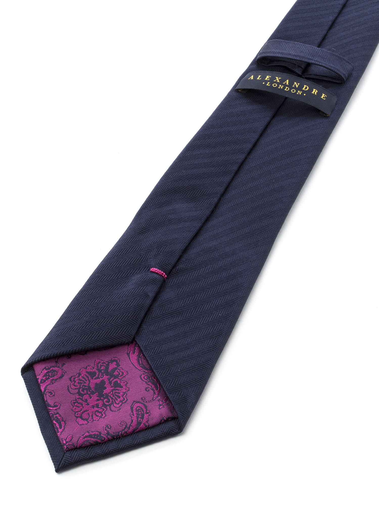 Textured Navy Silk Tie