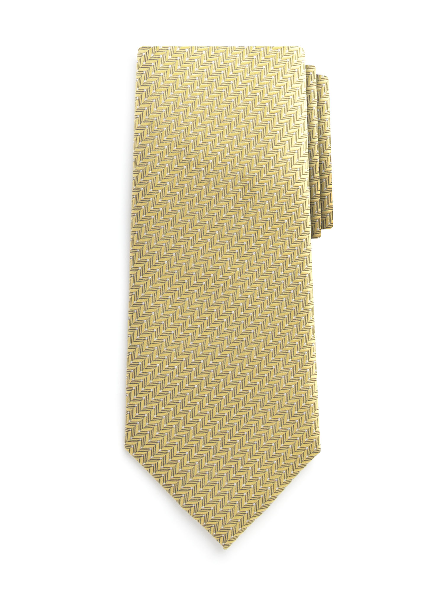 Gold Zig Zag Silk Tie
