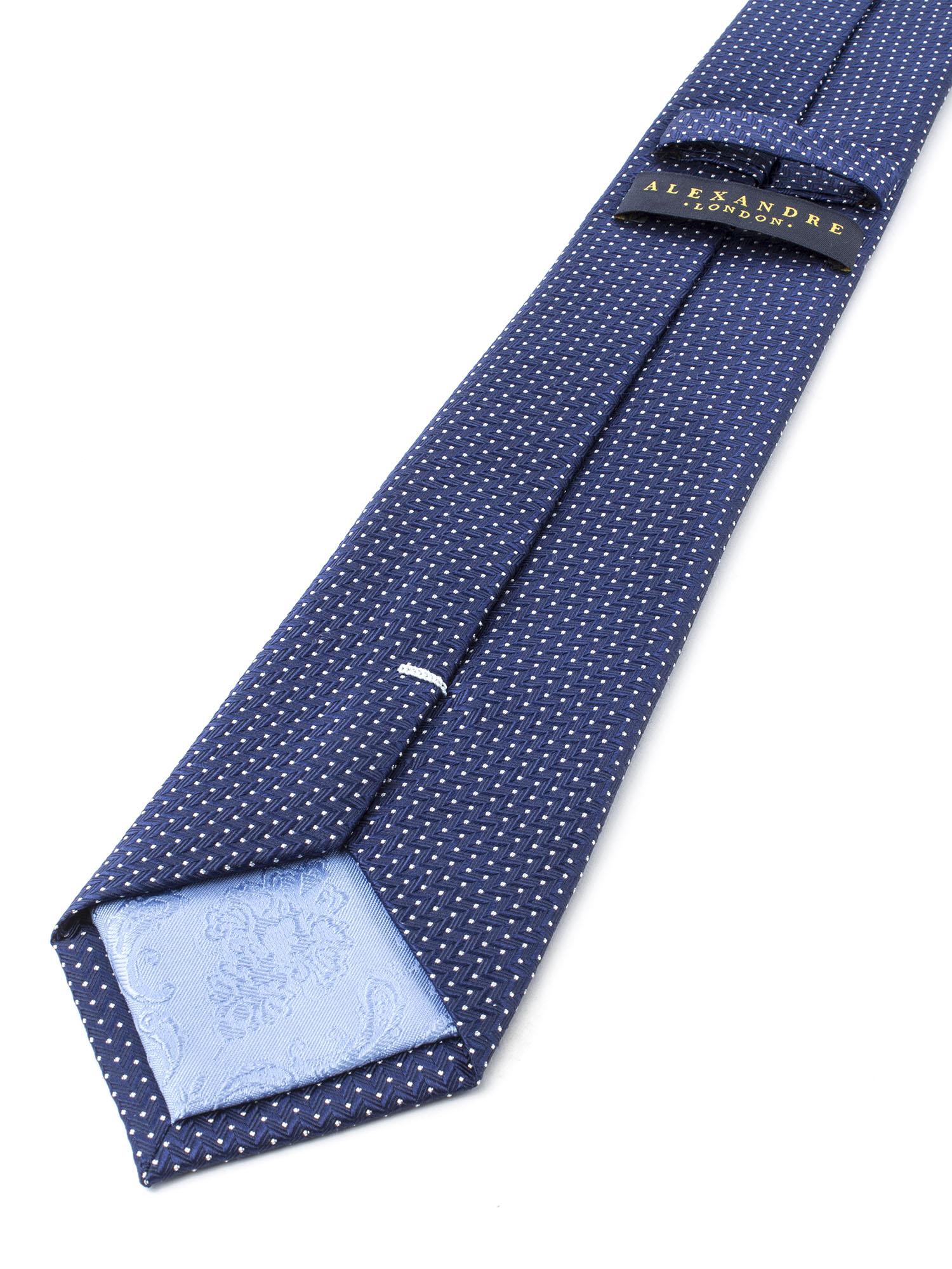 Navy Zig Zag Silk Tie