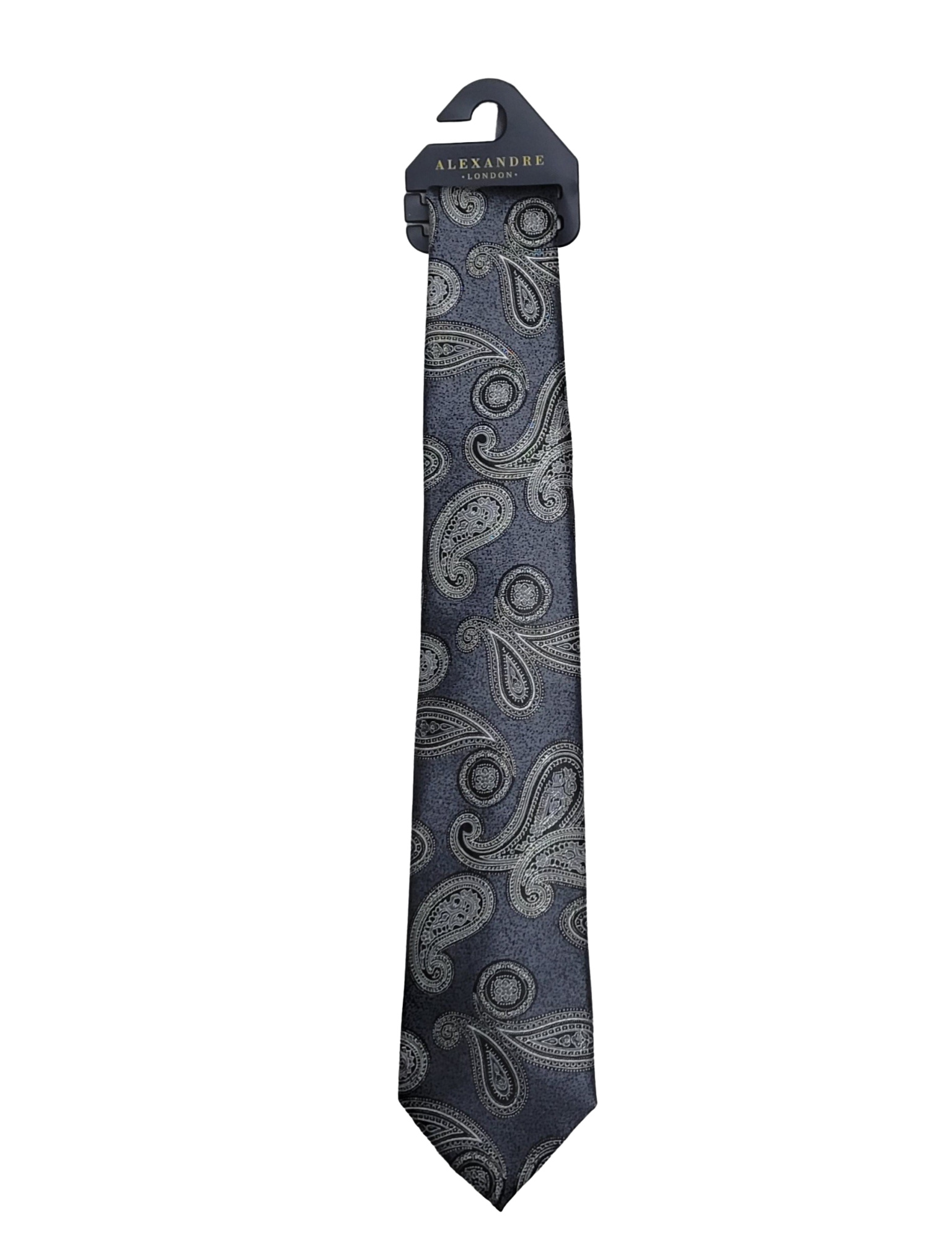 Grey Swirl Paisley Silk Tie