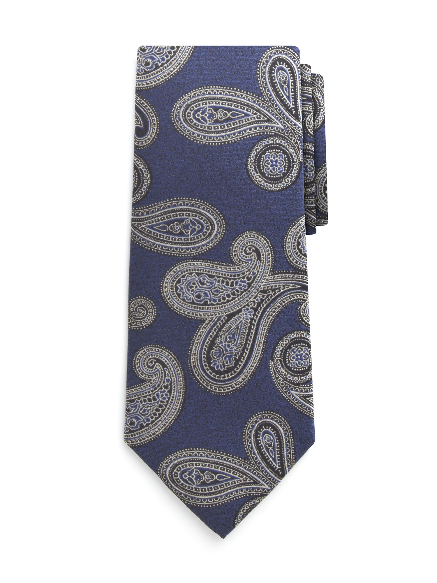 Navy Swirl Paisley Silk Tie