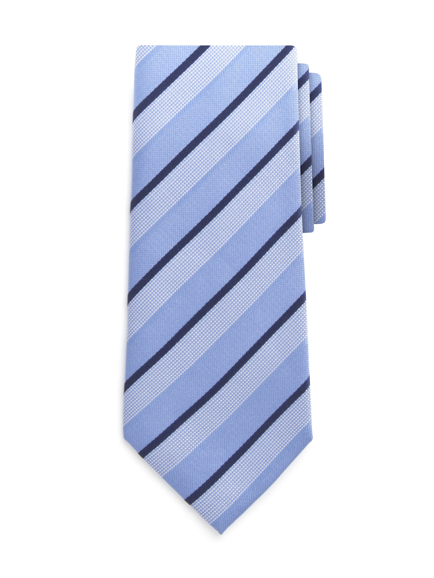 Light Blue End on End Stripe Silk Tie