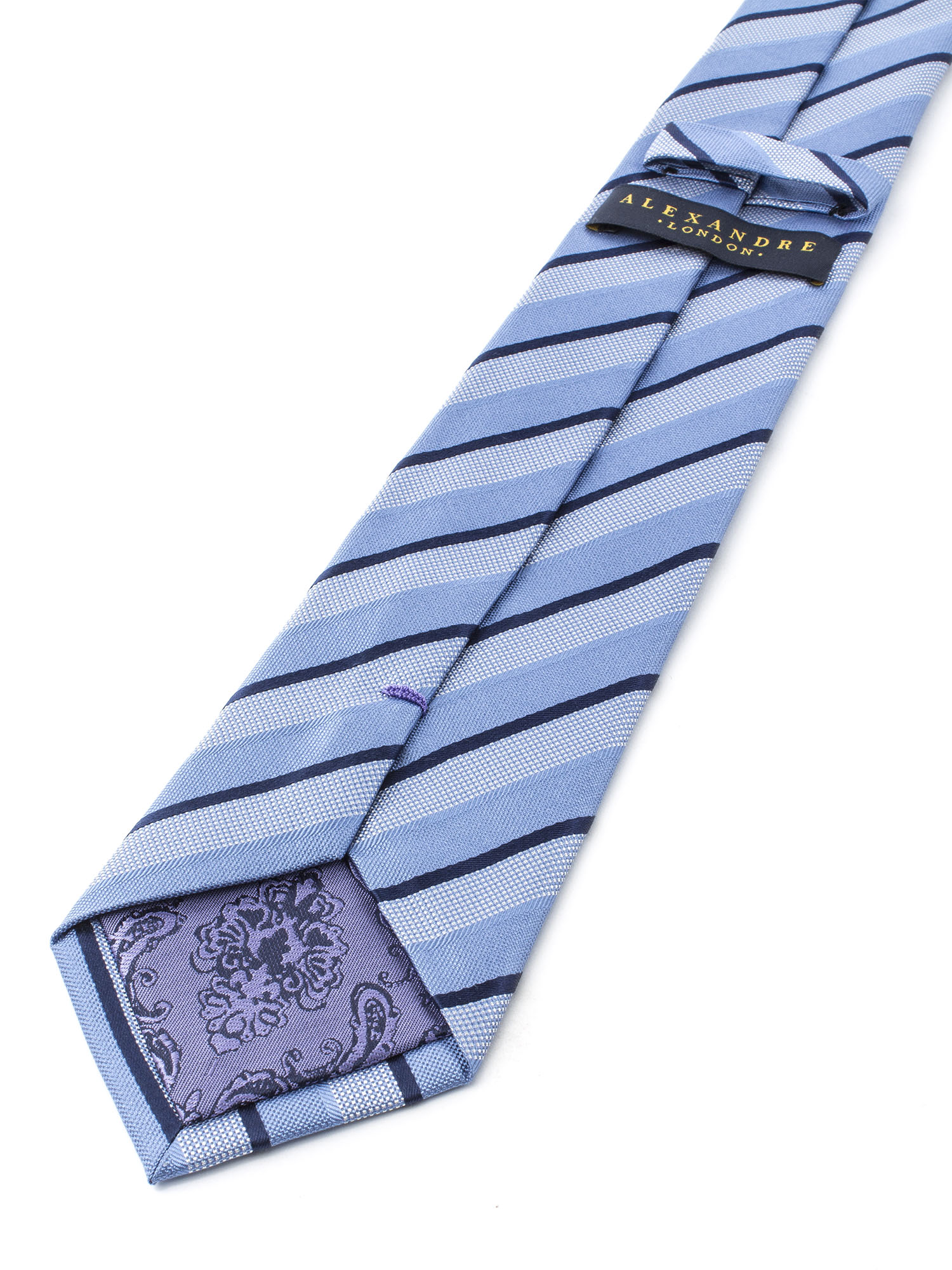 Light Blue End on End Stripe Silk Tie