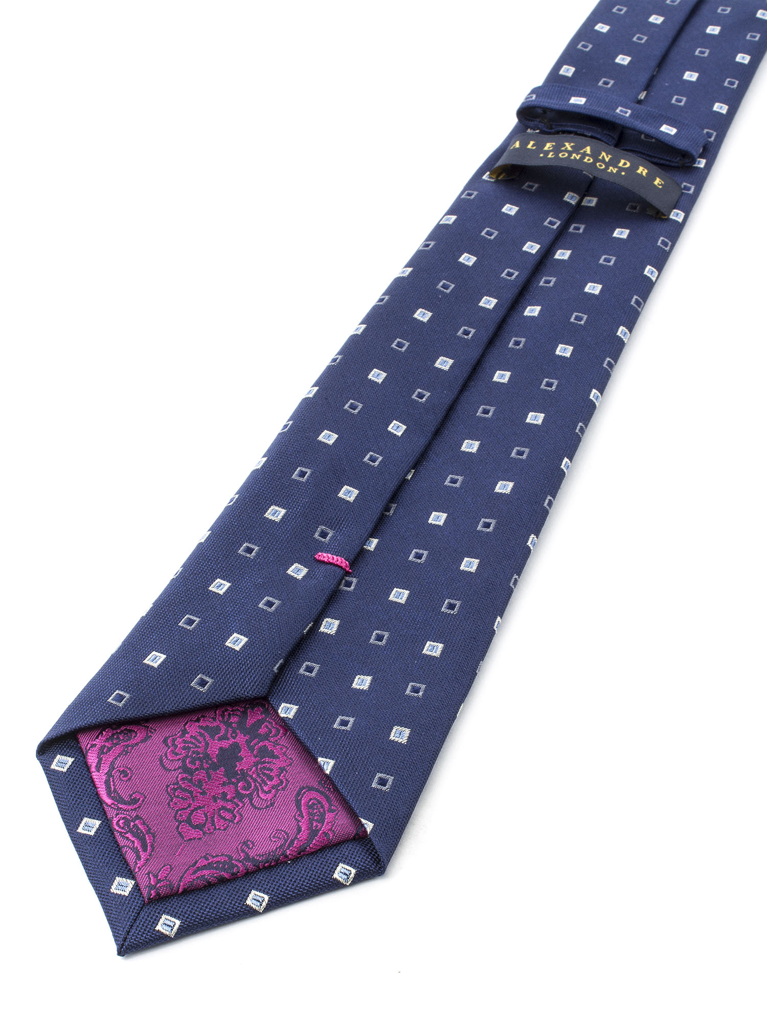 Navy Diamonds Silk Tie