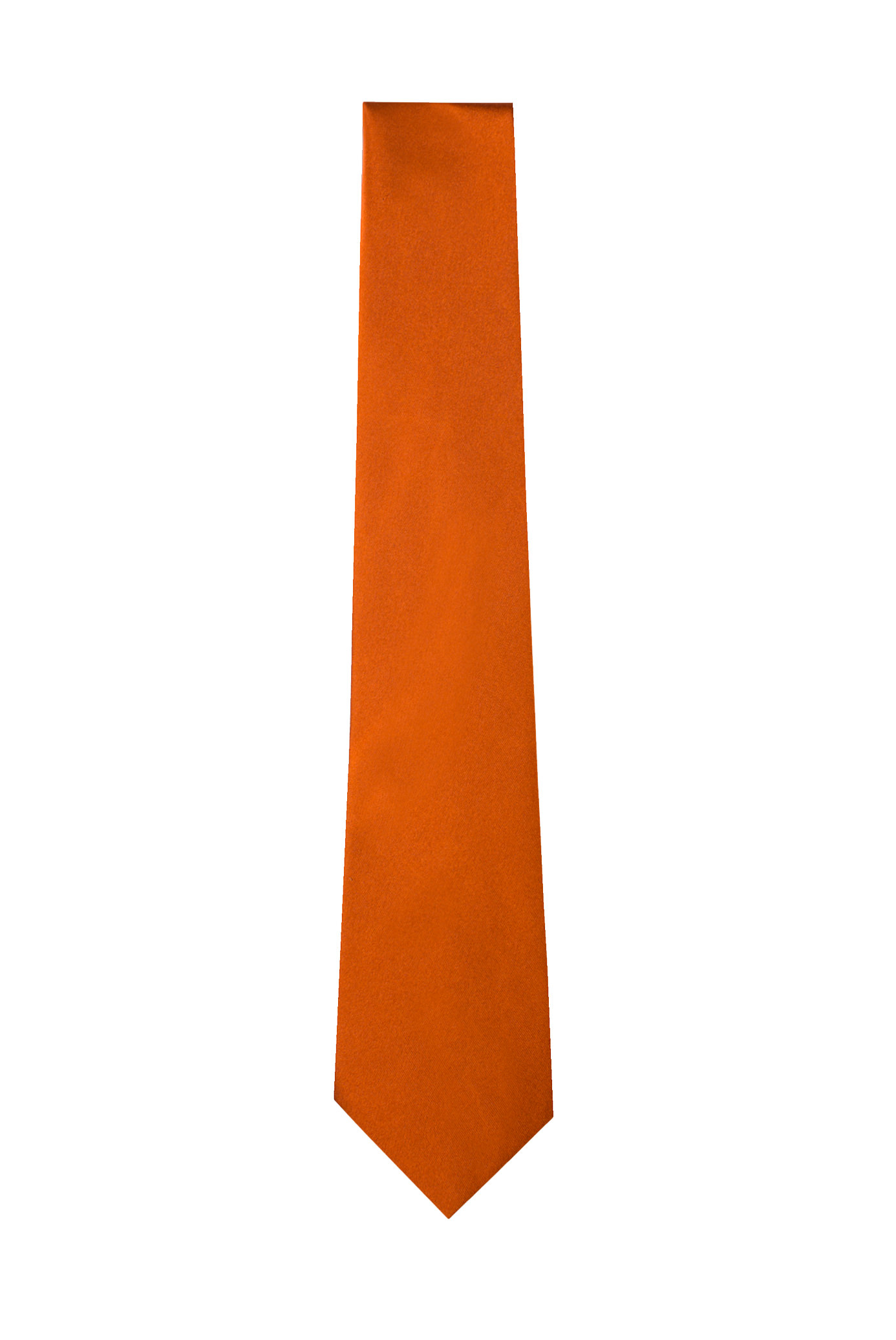 Orange Plain Sateen Tie