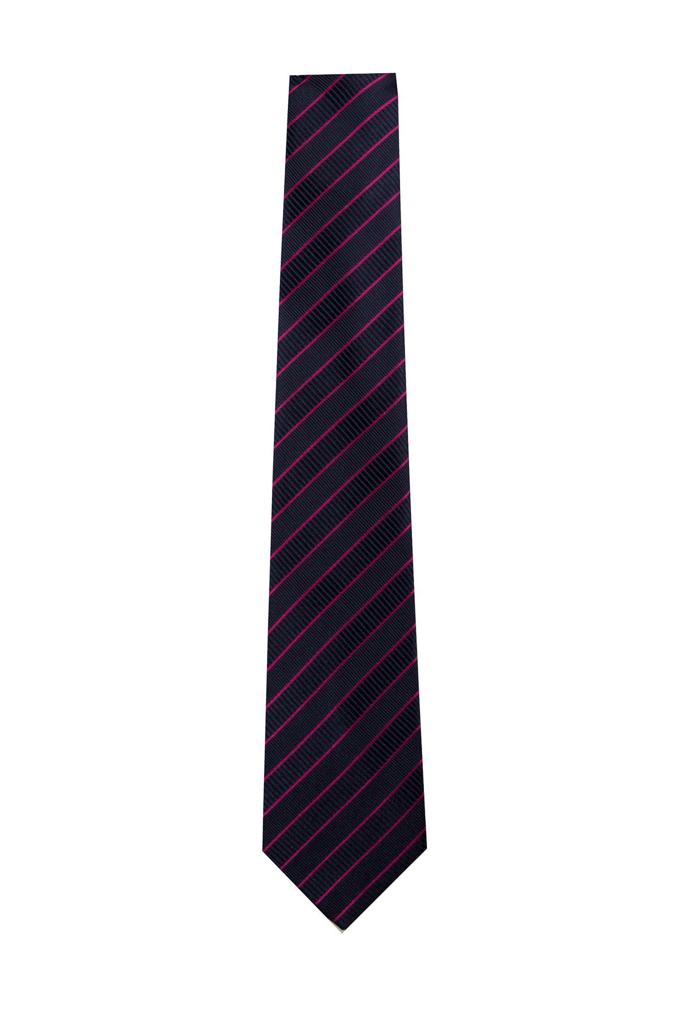 Fuchsia Ladder Stripe Silk Tie