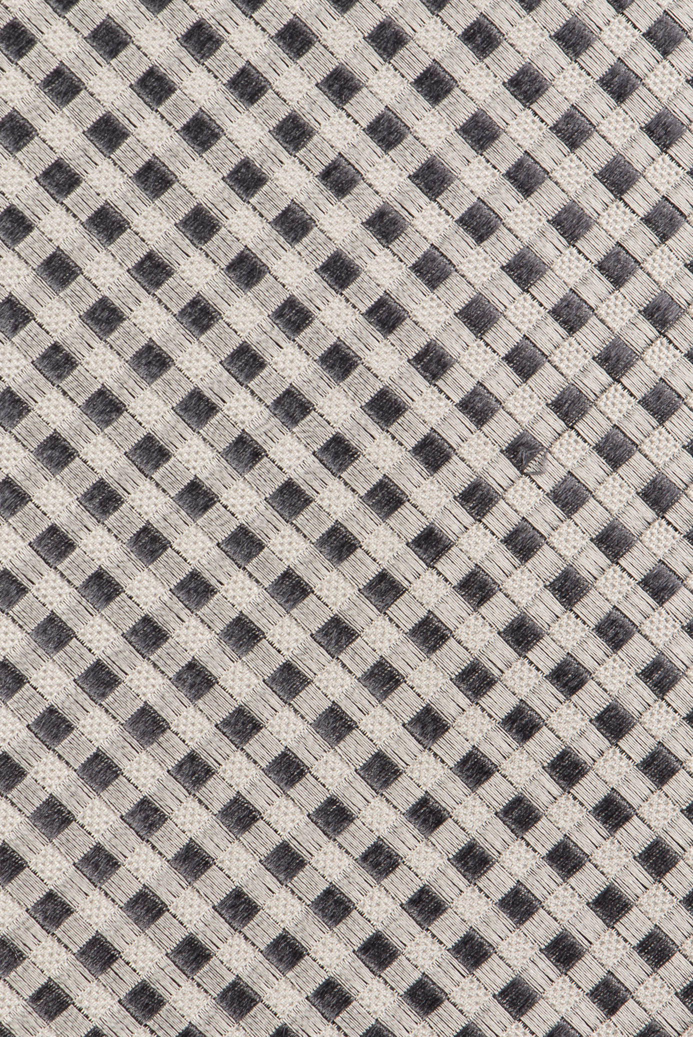 Silver Grey Checkerboard Silk Tie