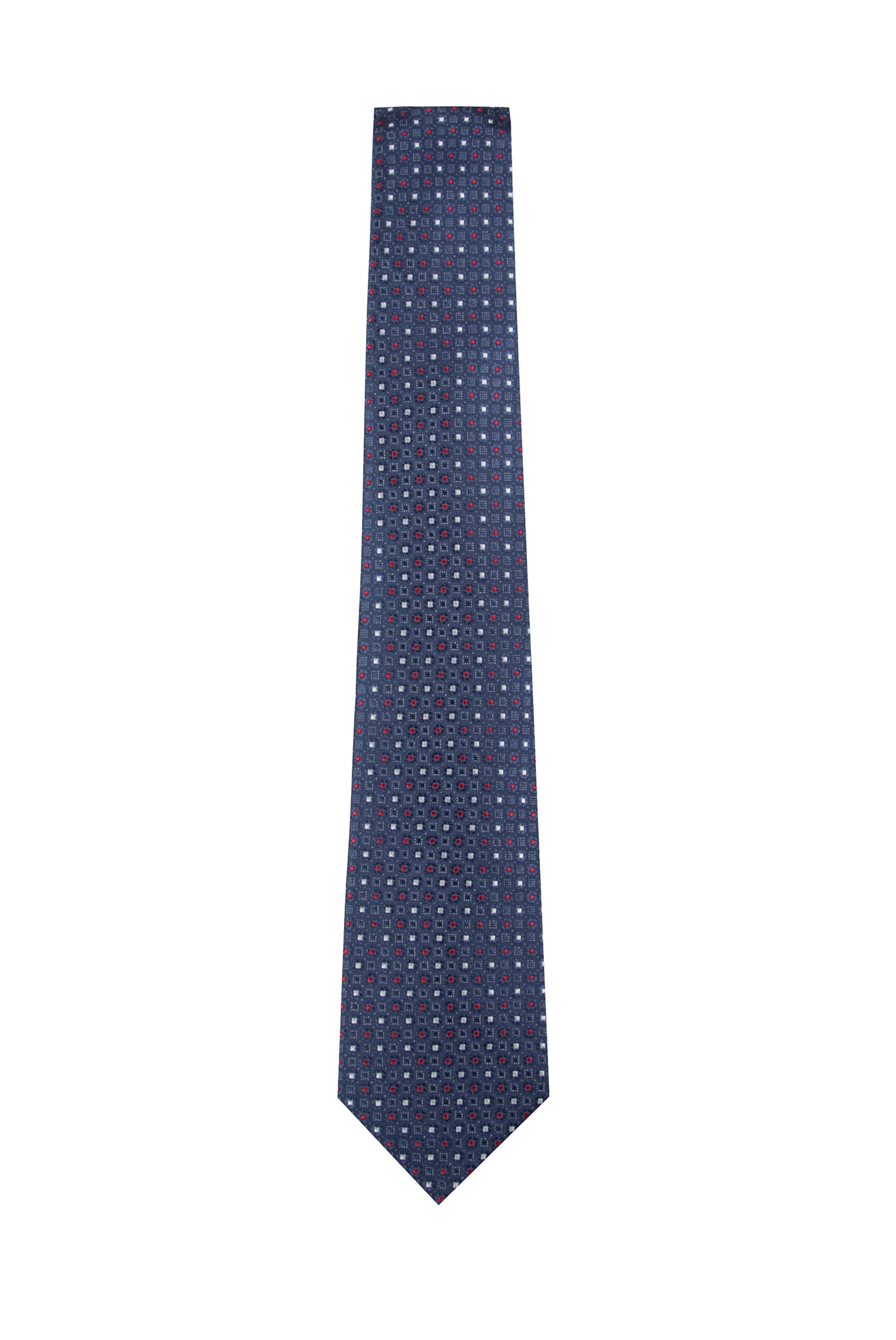 Navy Diamond Geo Silk Tie
