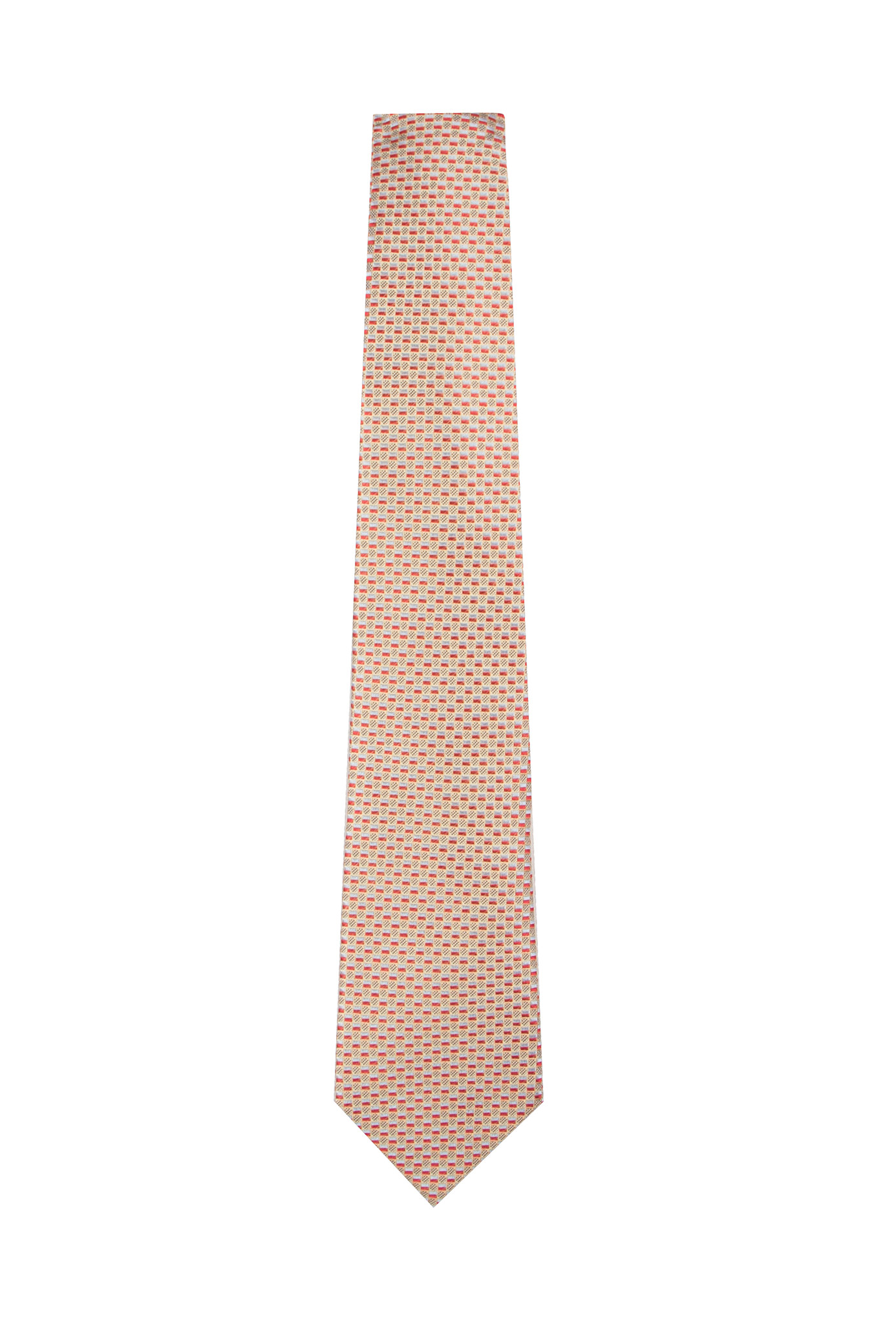 Red and Gold Contrast Silk Tie