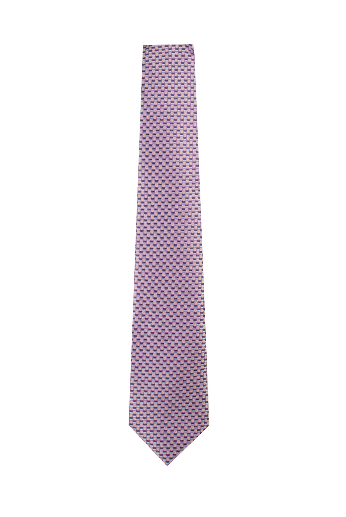 Lilac and Gold Contrast Silk Tie