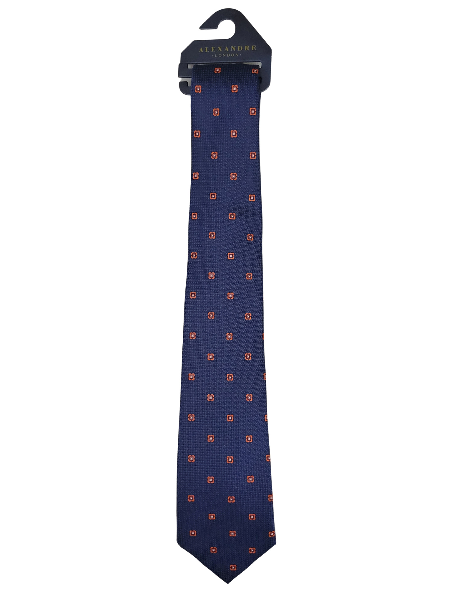 Orange Double Diamond Pure Silk Tie