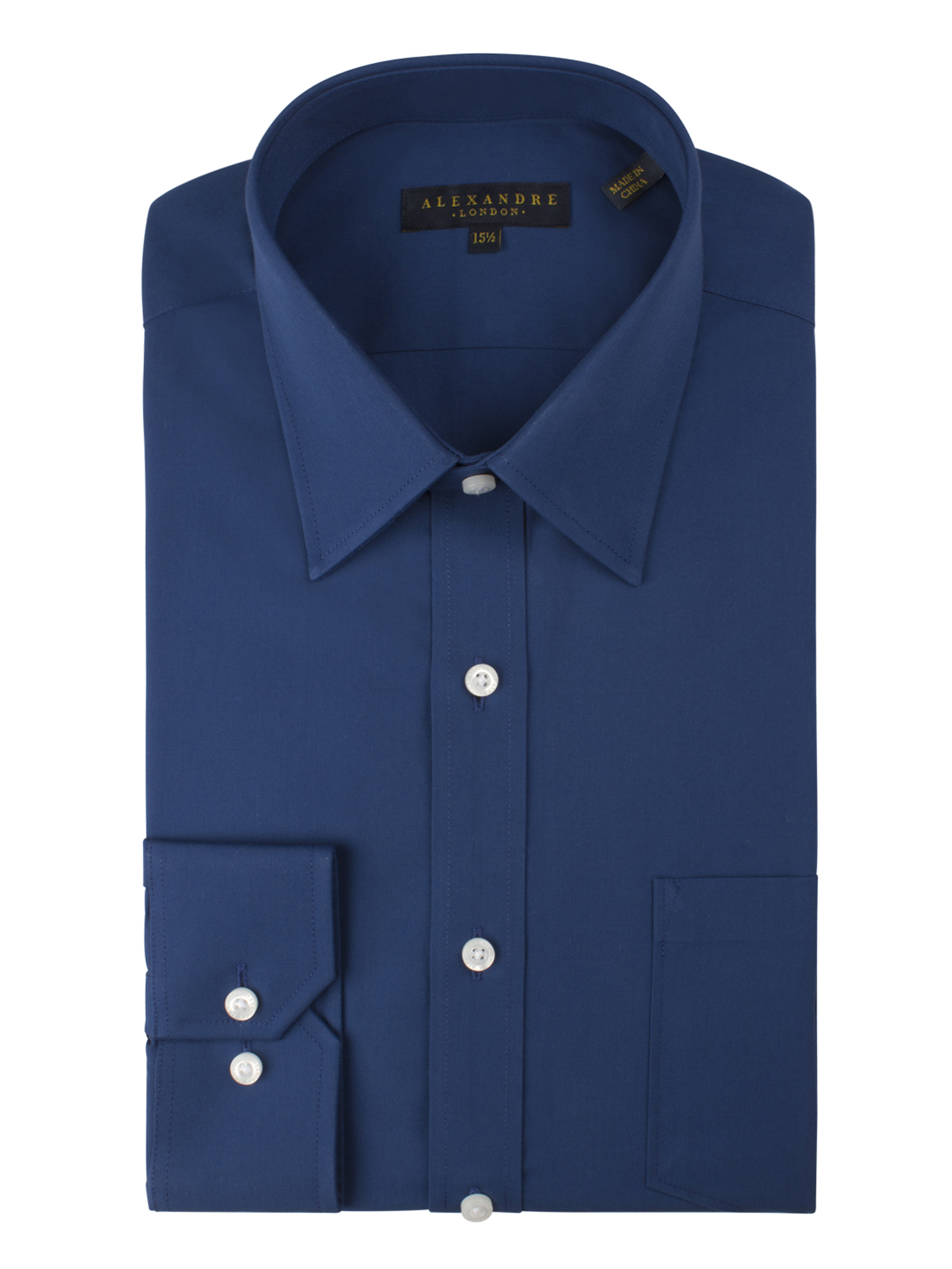 Navy Poplin Shirt - Shirts - Alexandre London