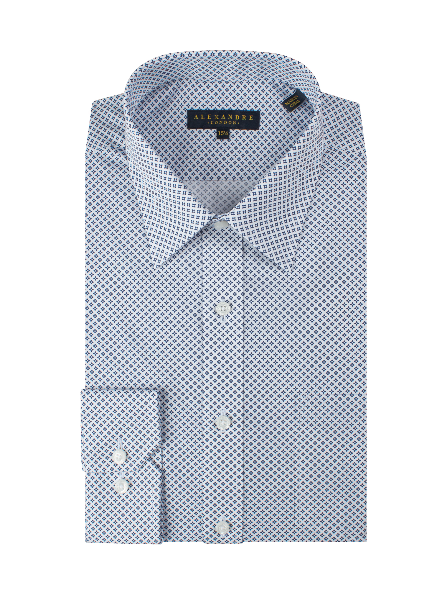 White Geometric Tile Print Shirt