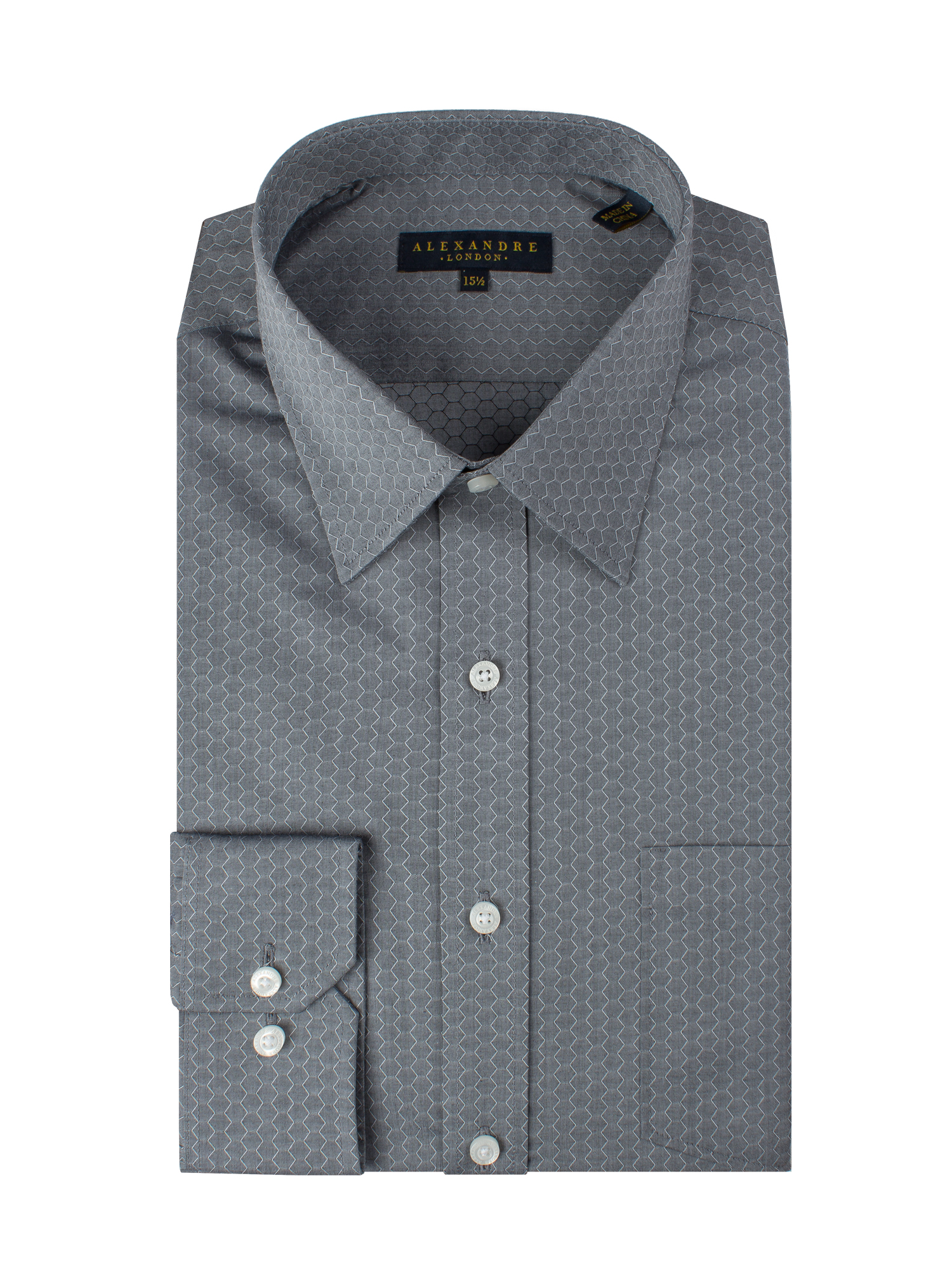 Grey Honeycomb Stripe Shirt