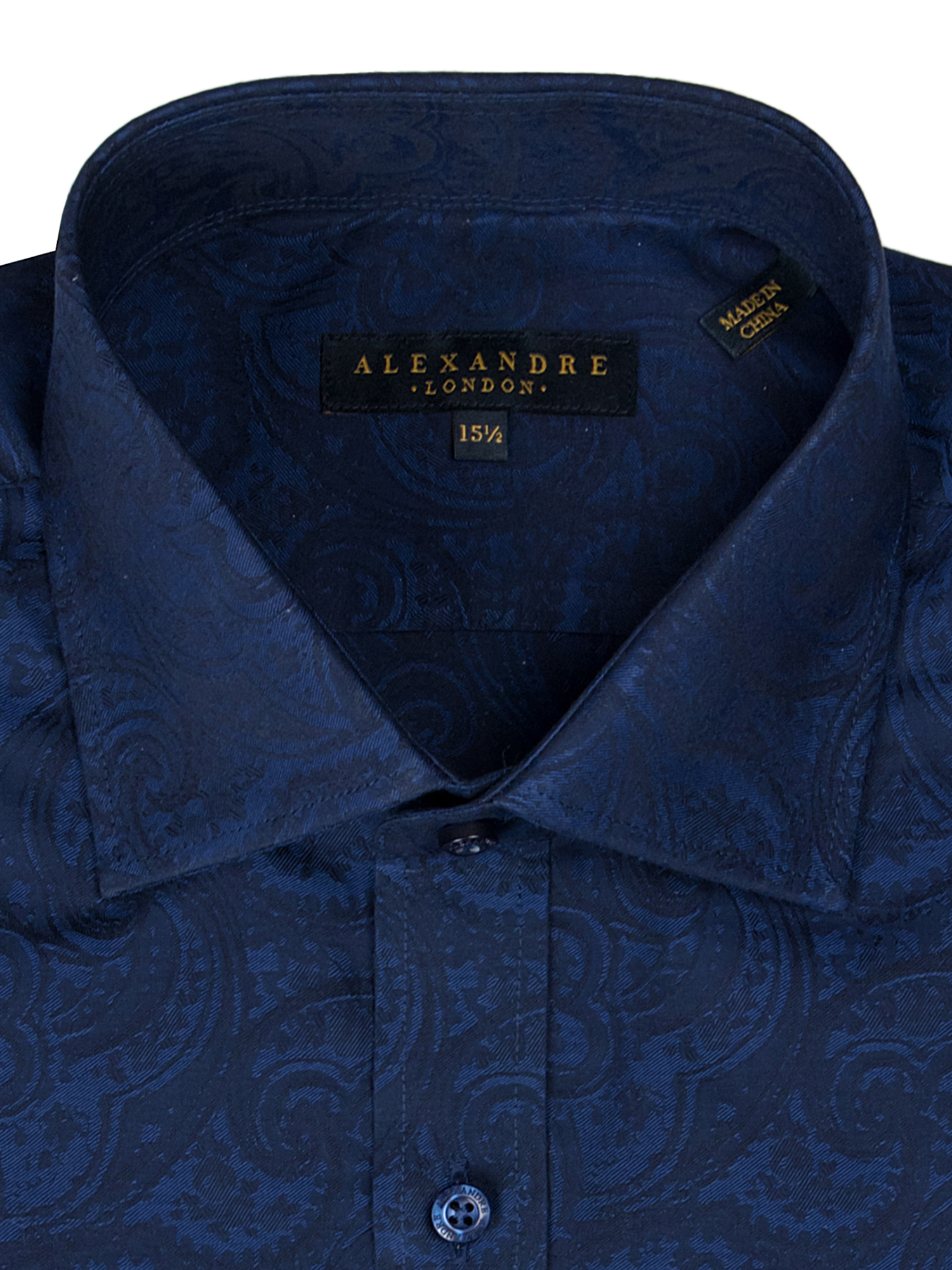 Navy Intricate Paisley Jacquard Shirt