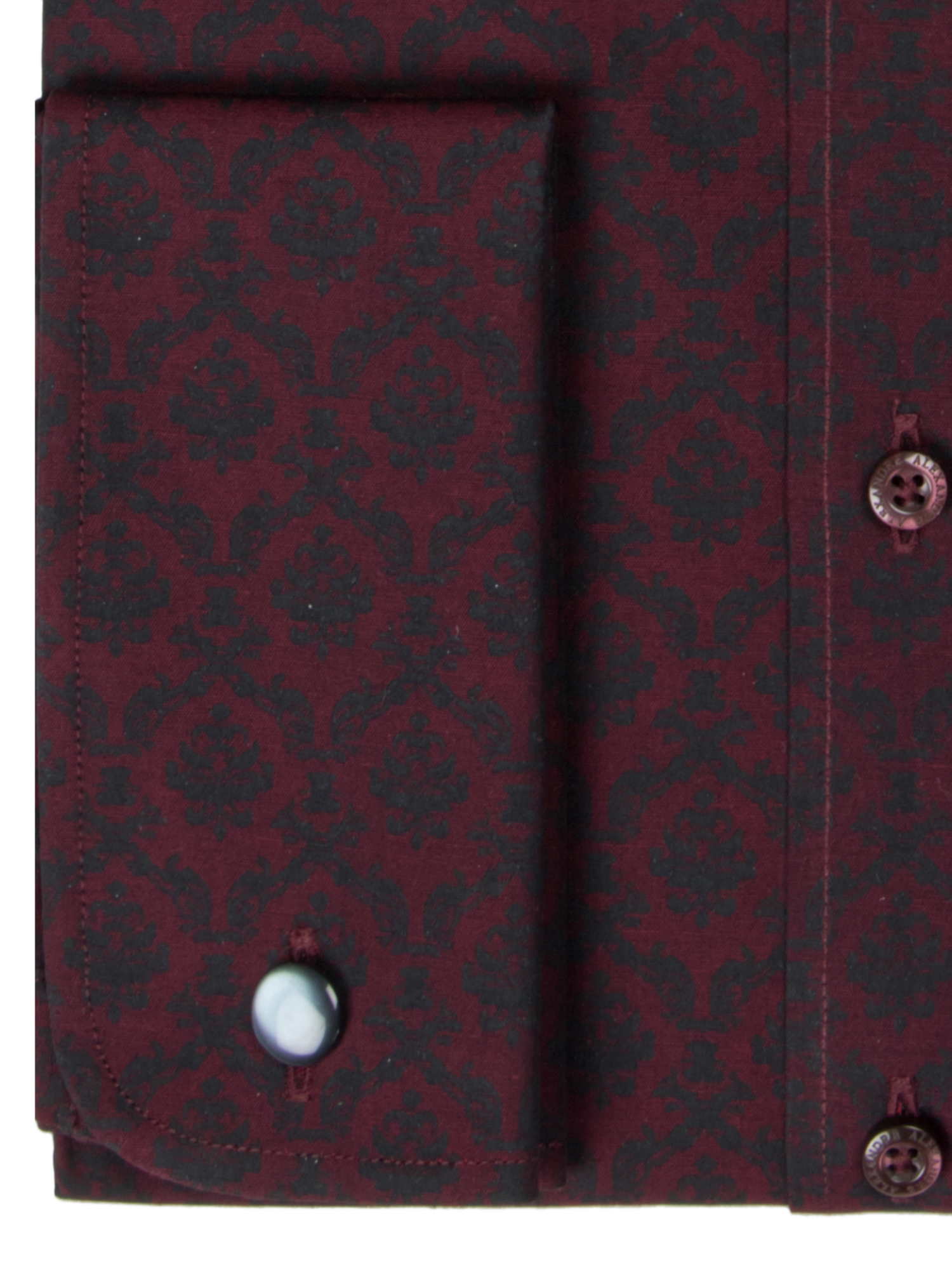 Wine Ornate Print Shirt