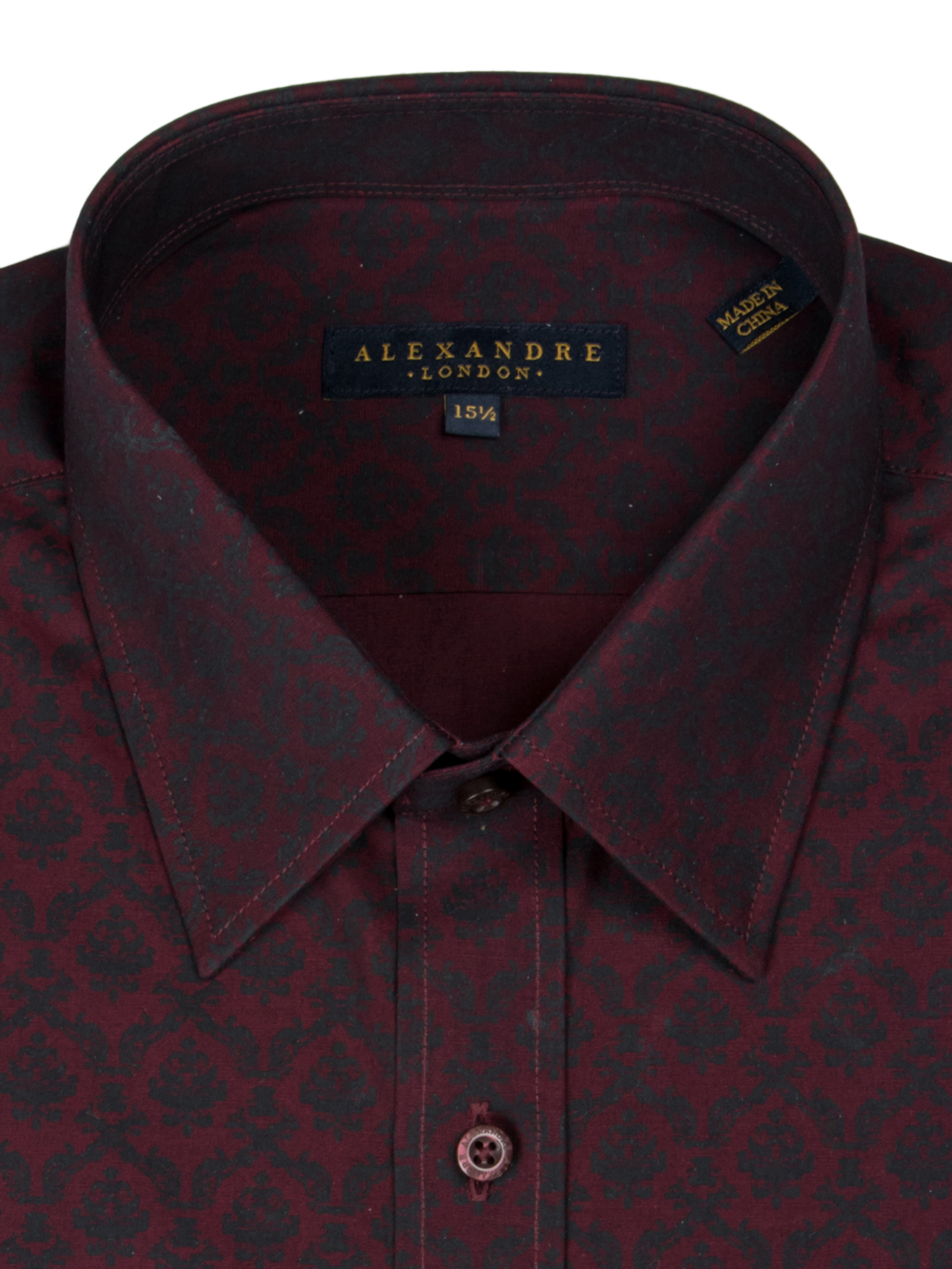 Wine Ornate Print Shirt