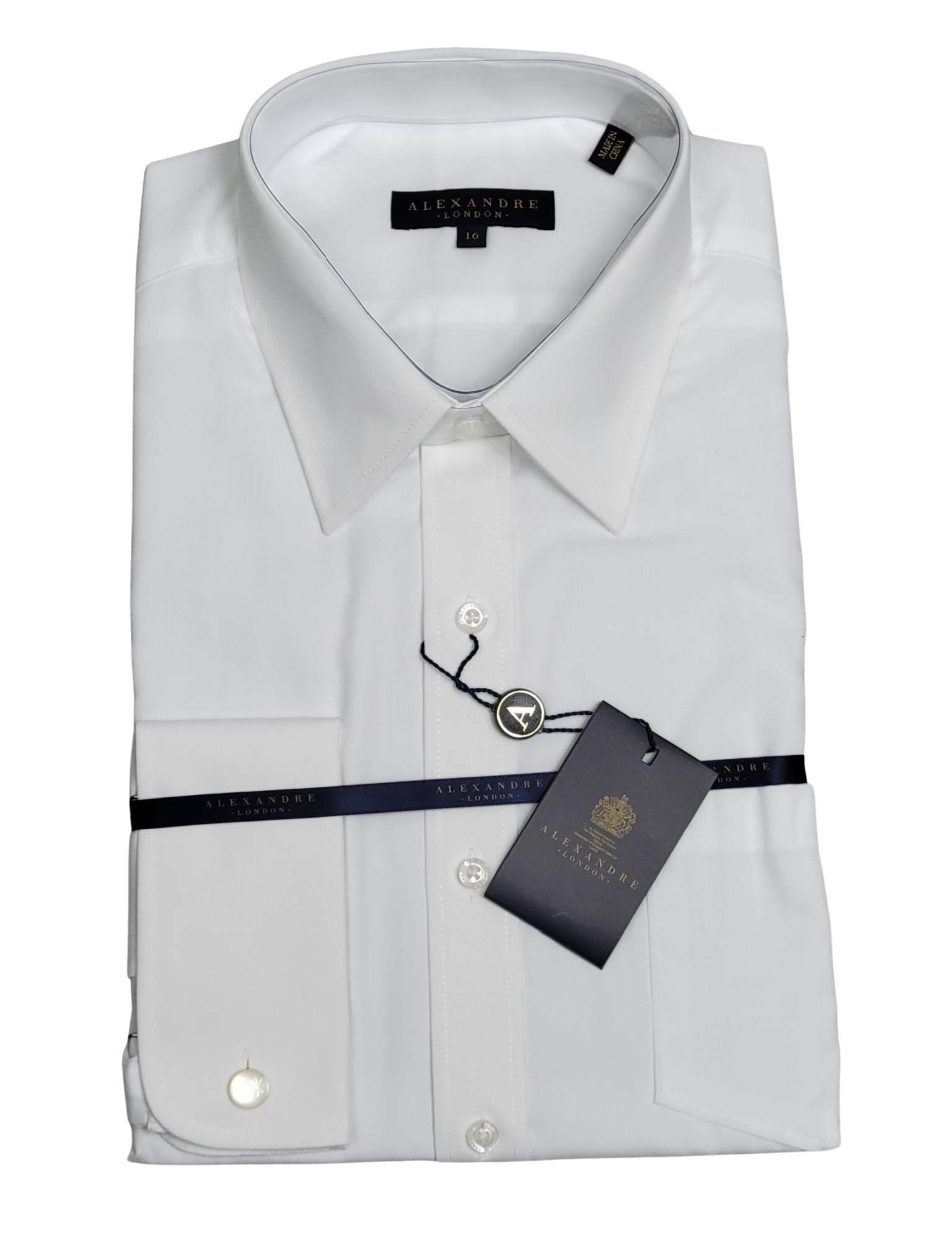 WHITE POPLIN DOUBLE CUFF SHIRT