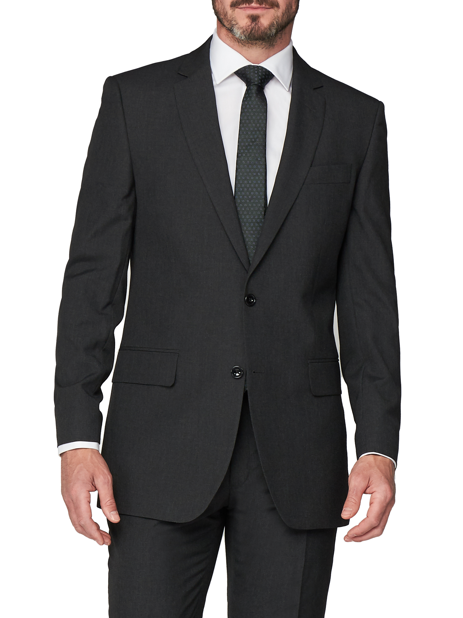 ALEX SILVER LABEL SINGLE BREASTED TWO BUTTON CHARCOAL SUIT - Two Piece ...