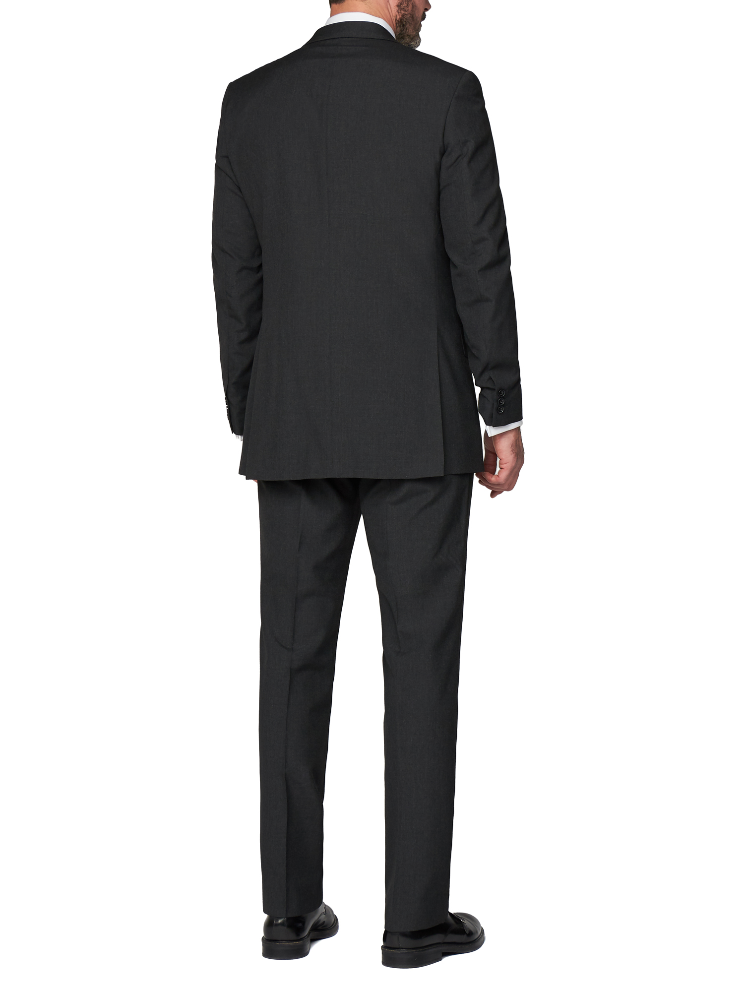 ALEX SILVER LABEL SINGLE BREASTED TWO BUTTON CHARCOAL SUIT
