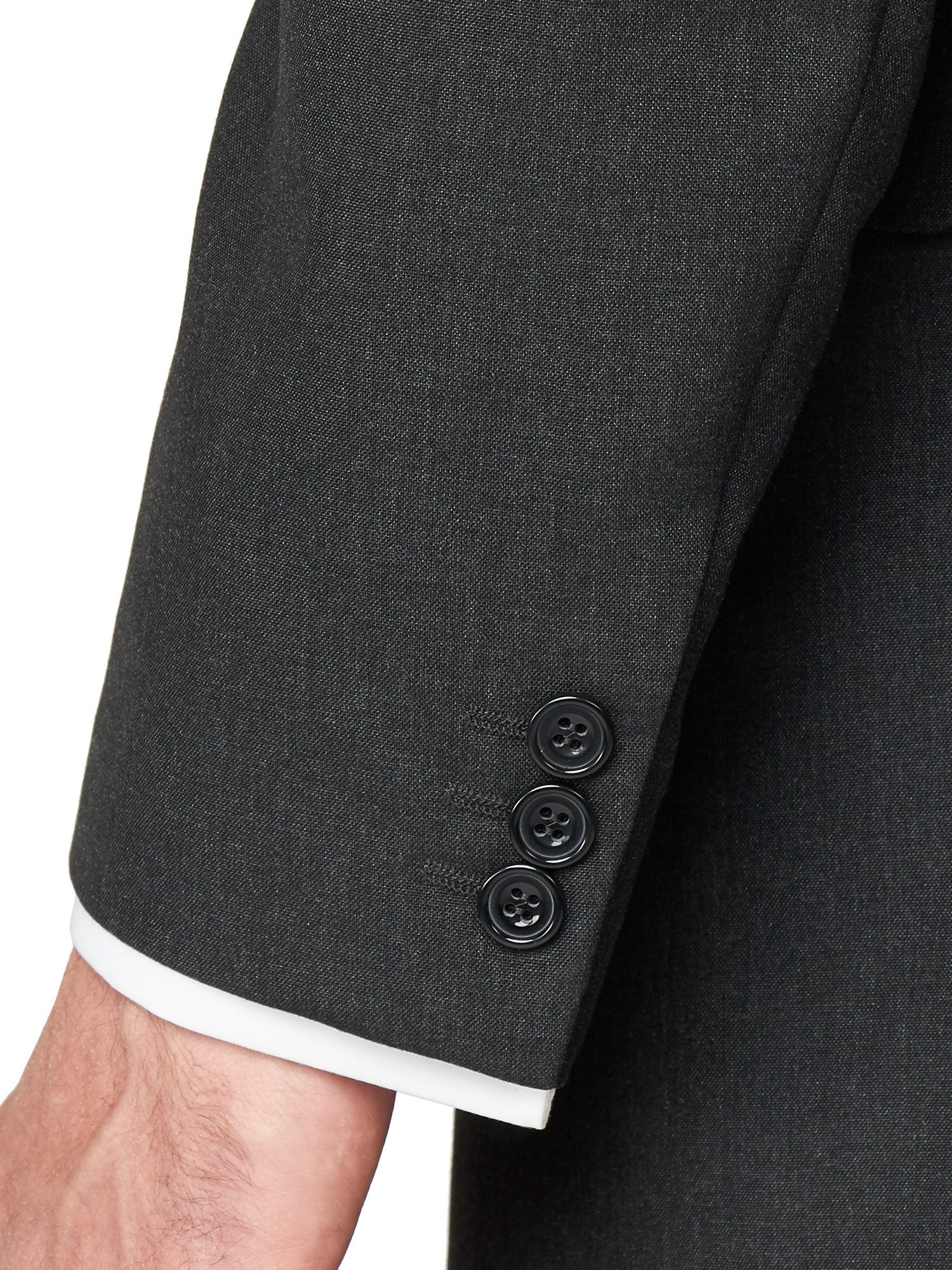 ALEX SILVER LABEL SINGLE BREASTED TWO BUTTON CHARCOAL SUIT