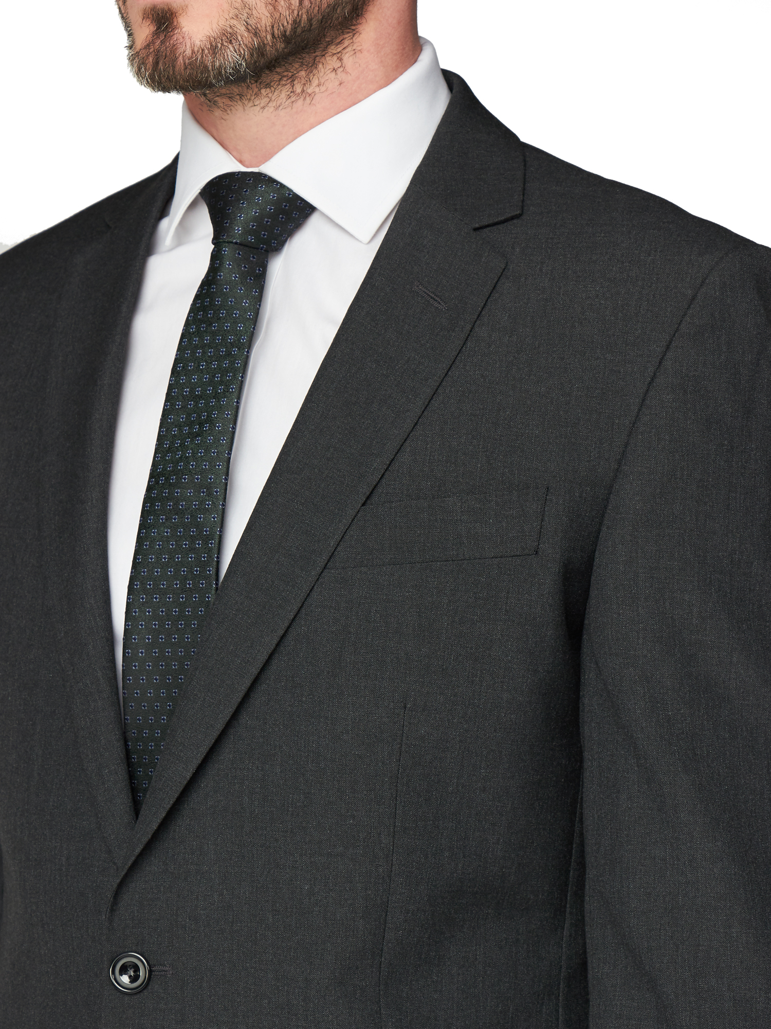 ALEX SILVER LABEL SINGLE BREASTED TWO BUTTON CHARCOAL SUIT