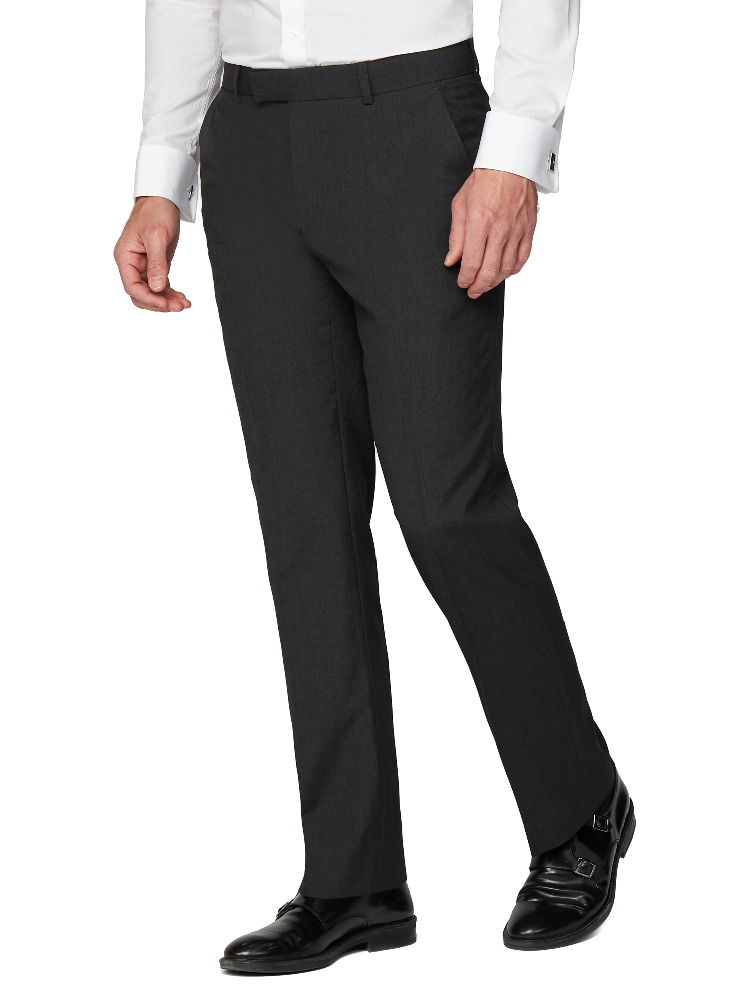 ALEX SILVER LABEL SINGLE BREASTED TWO BUTTON CHARCOAL SUIT