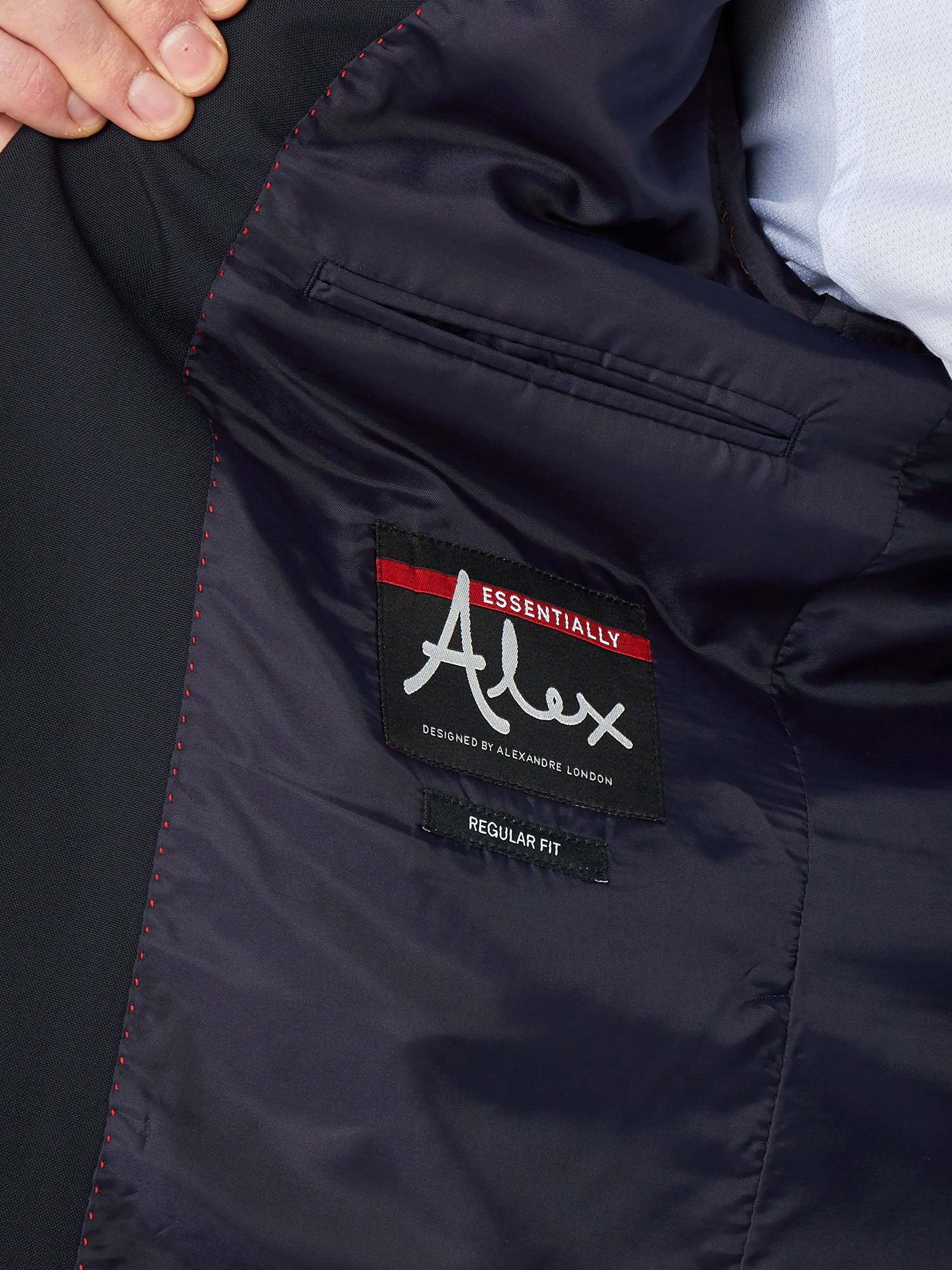 ALEX SILVER LABEL SINGLE BREASTED TWO BUTTON PLAIN NAVY SUIT