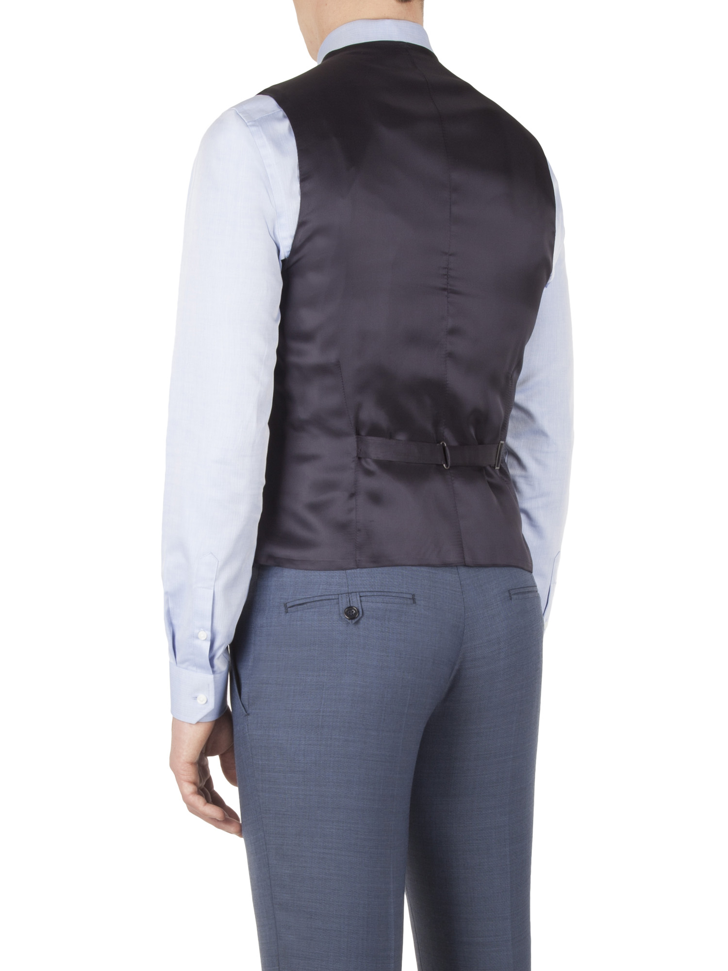 Blue Pick & Pick 5 Button Slim Fit Mixer Waistcoat