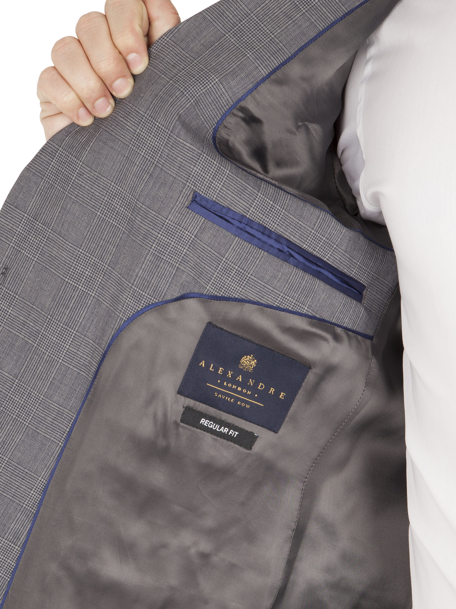 Grey Check Regular Fit Suit