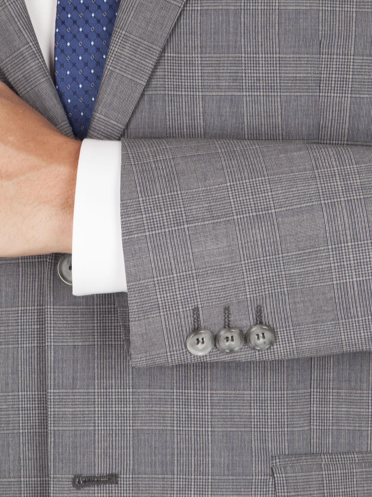 Grey Check Regular Fit Suit