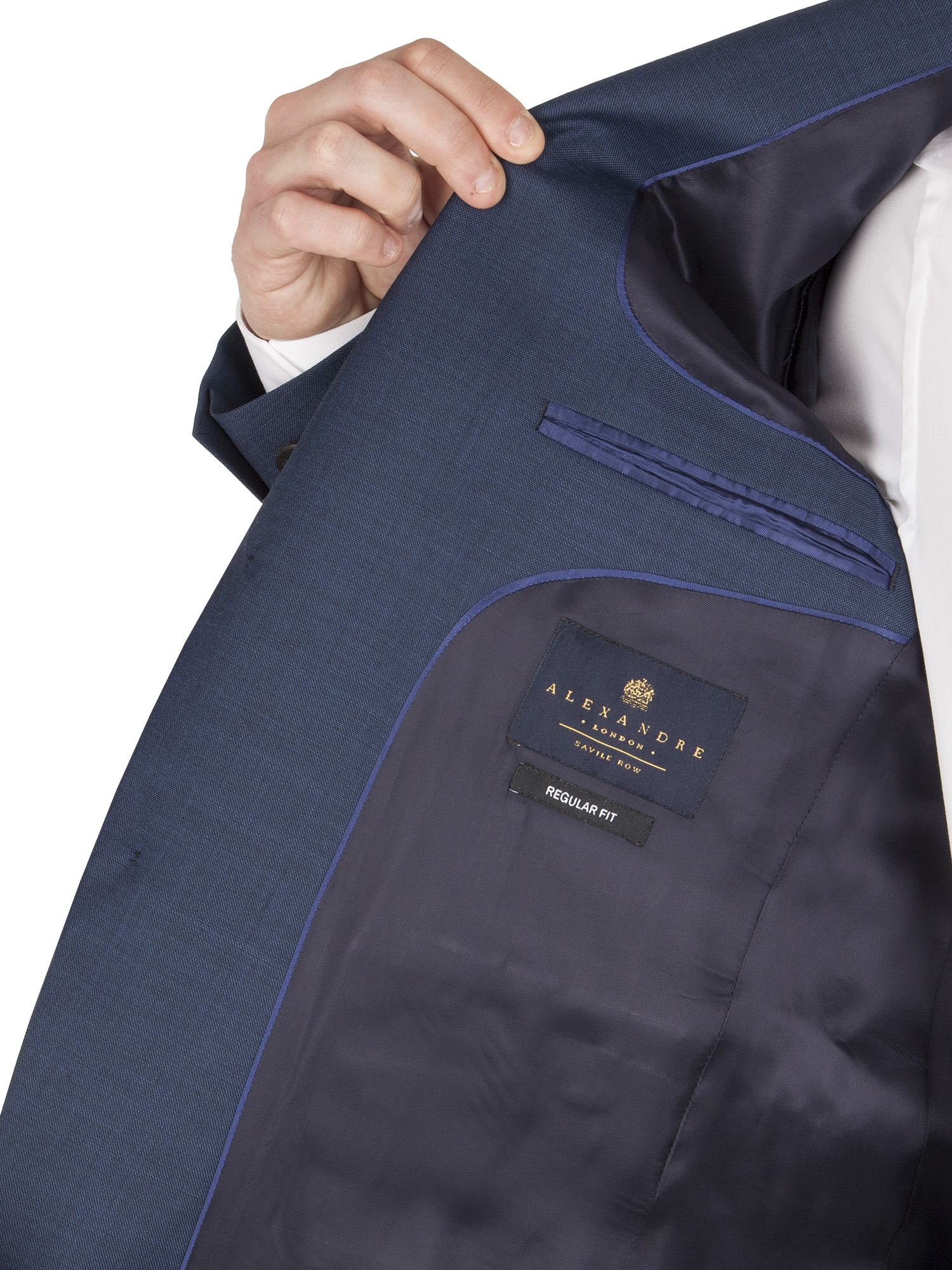 Dark Blue Sharkskin Regular Fit Suit