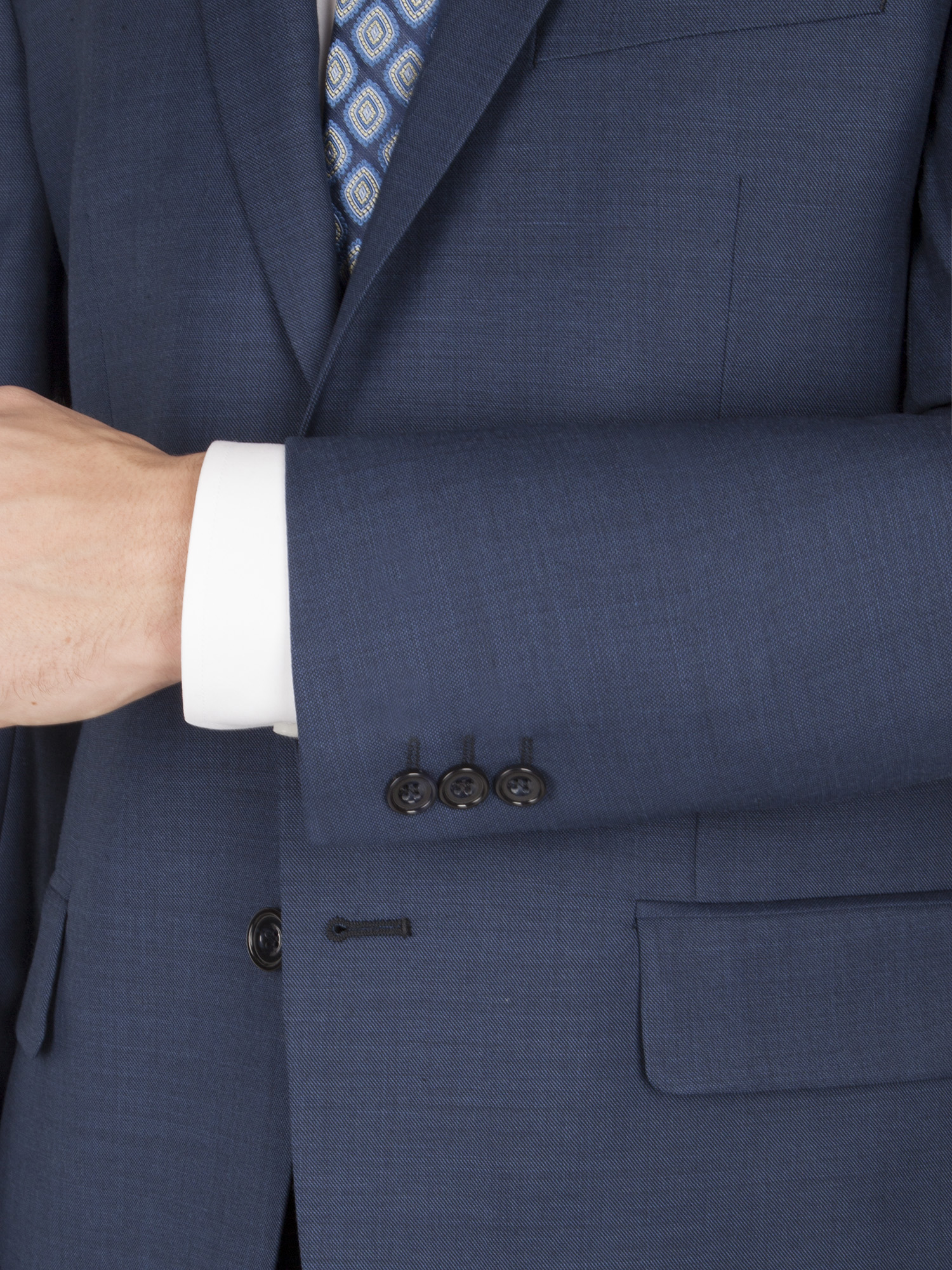 Dark Blue Sharkskin Regular Fit Suit