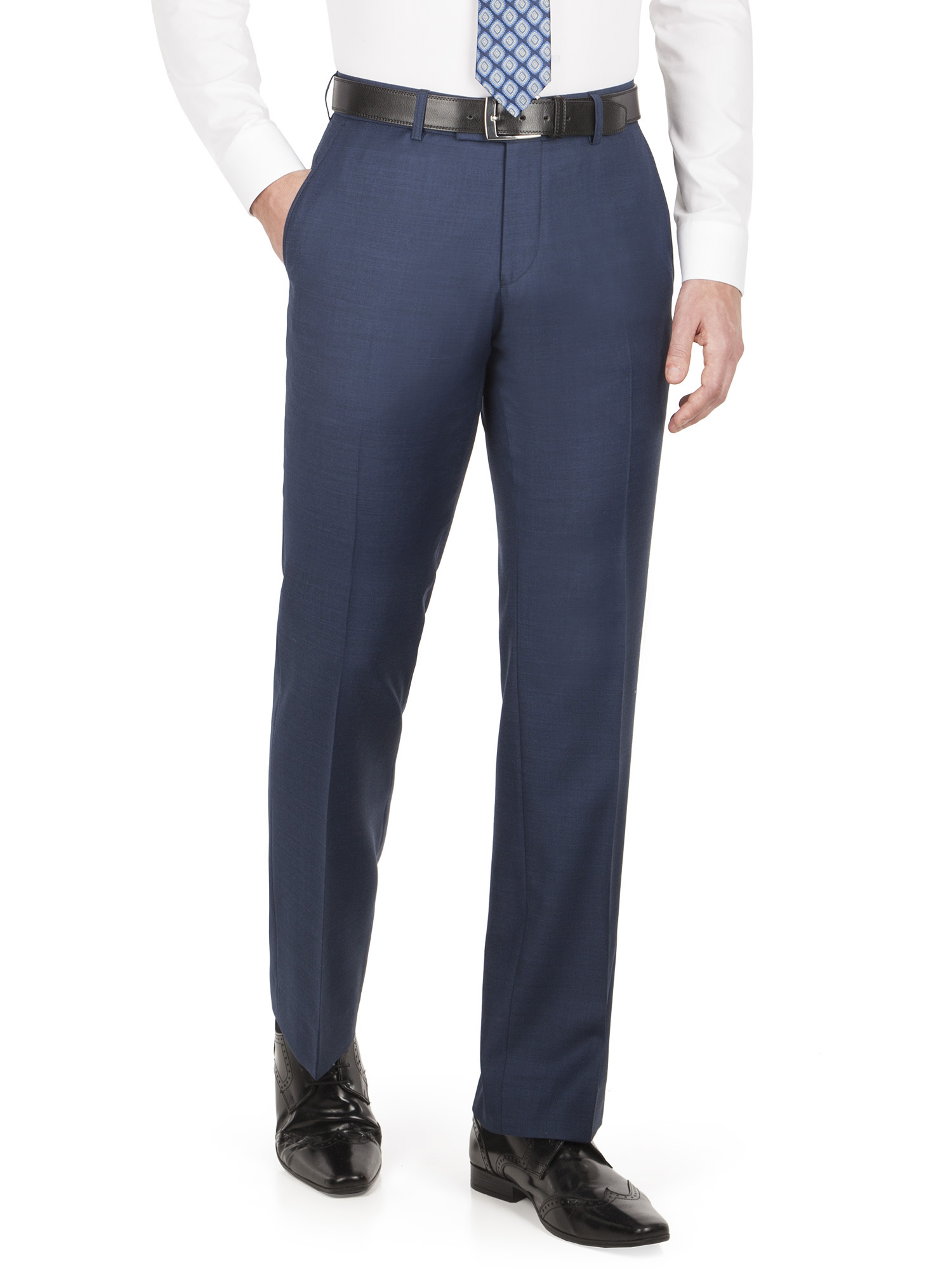 Dark Blue Sharkskin Regular Fit Suit
