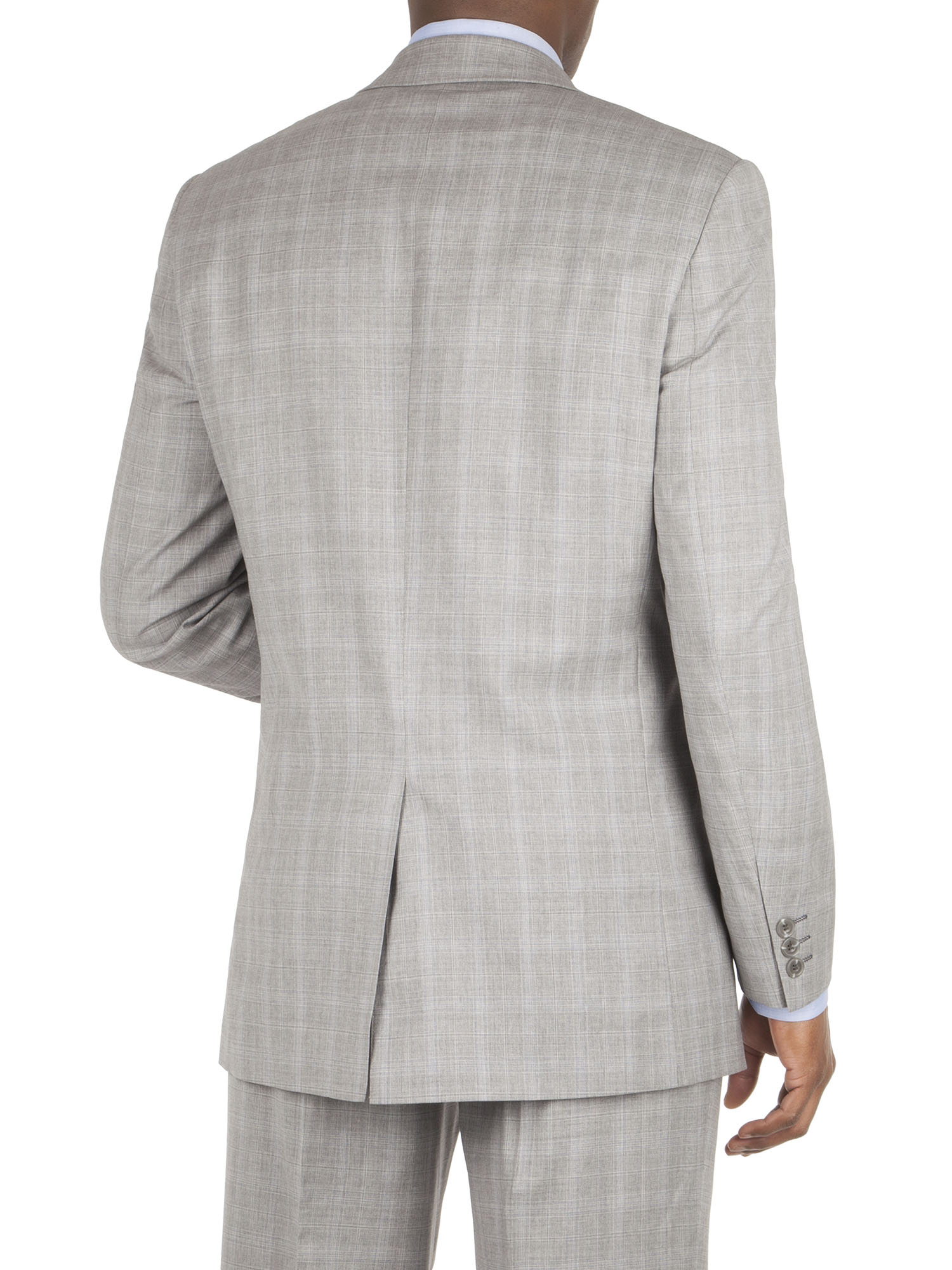 Grey with Blue Overcheck Tailored Fit Suit