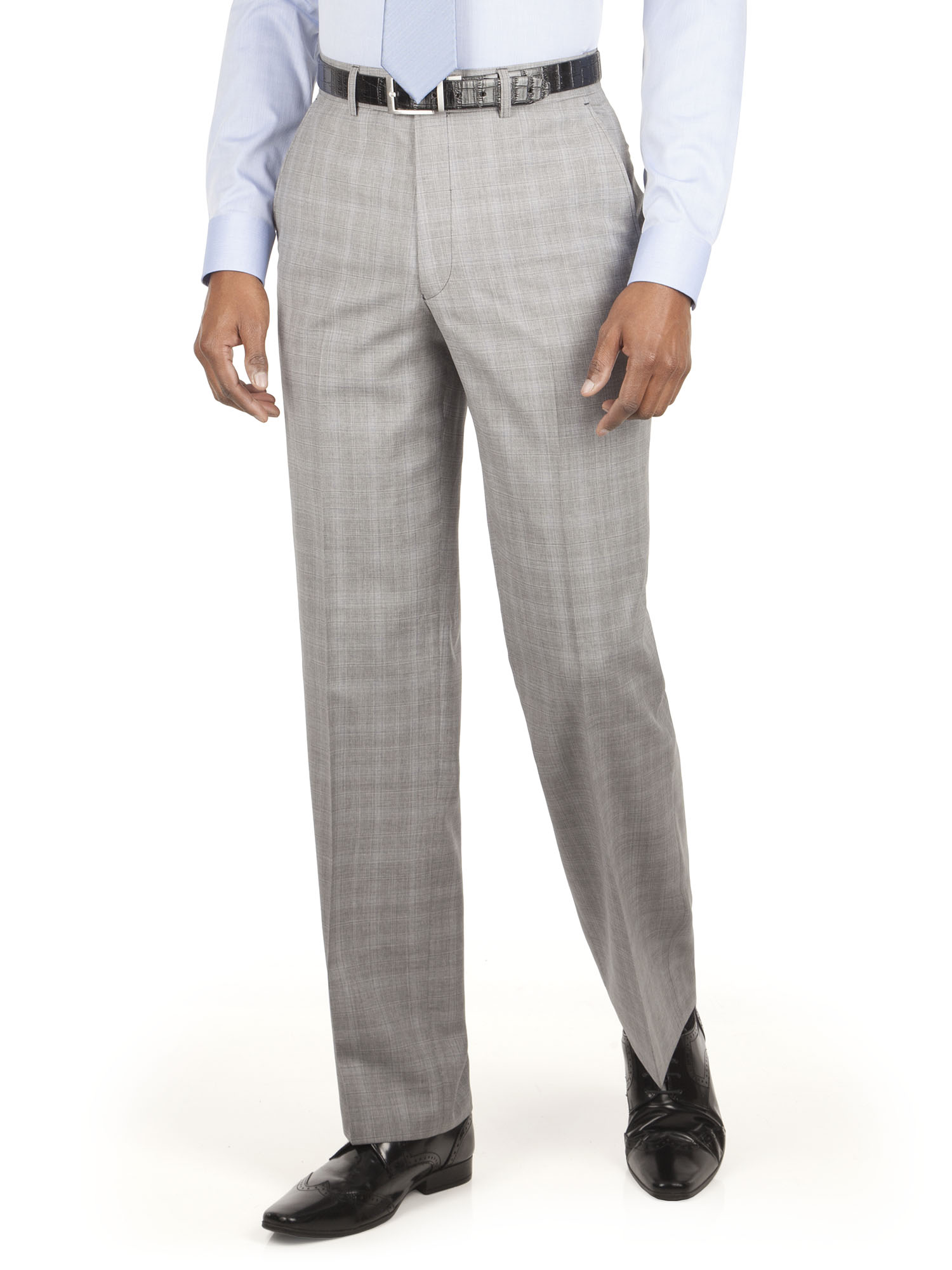 Grey with Blue Overcheck Tailored Fit Suit
